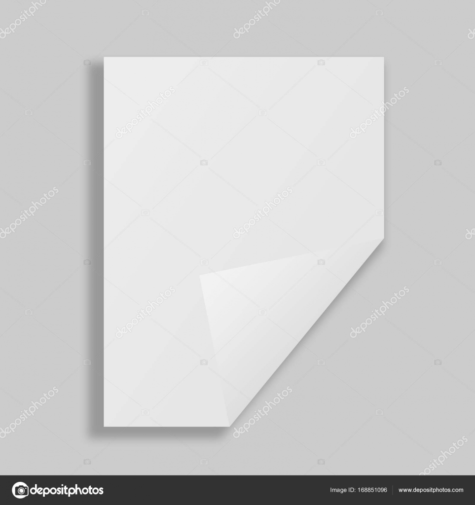 Single Paper Page with Folding Corner - Single piece of paper with ...