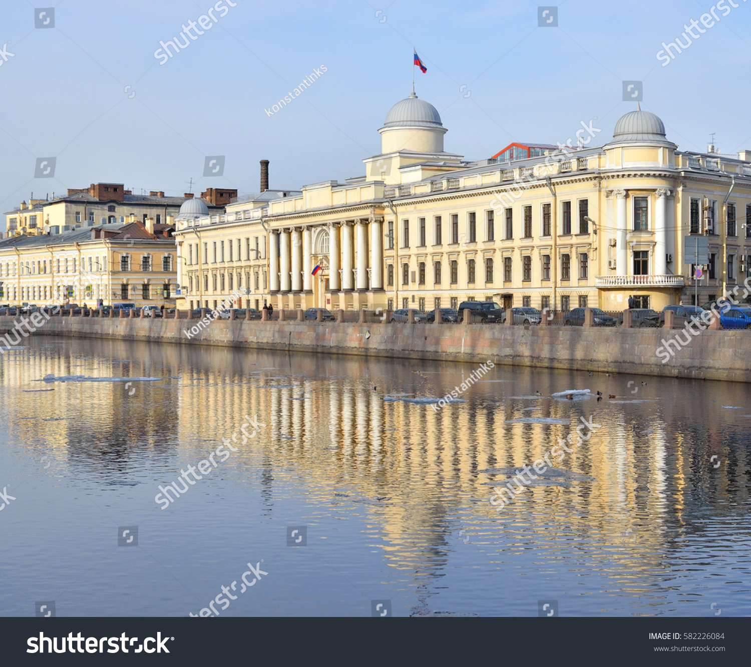 Embankment Fontanka River Flow Neva Delta Stock Photo (Royalty Free ...