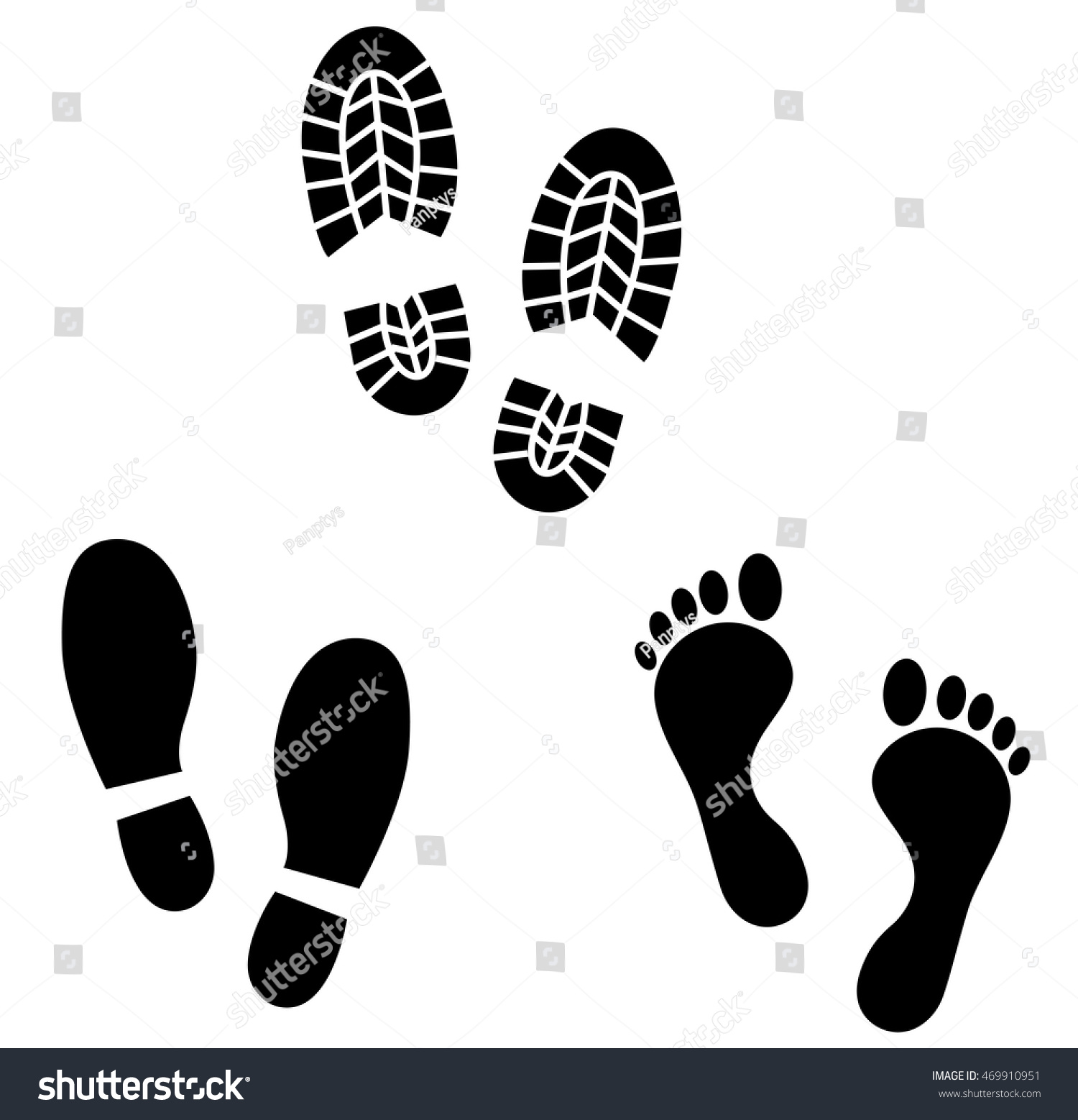 Footprints Icon Set Vector Art Stock Vector 469910951 - Shutterstock
