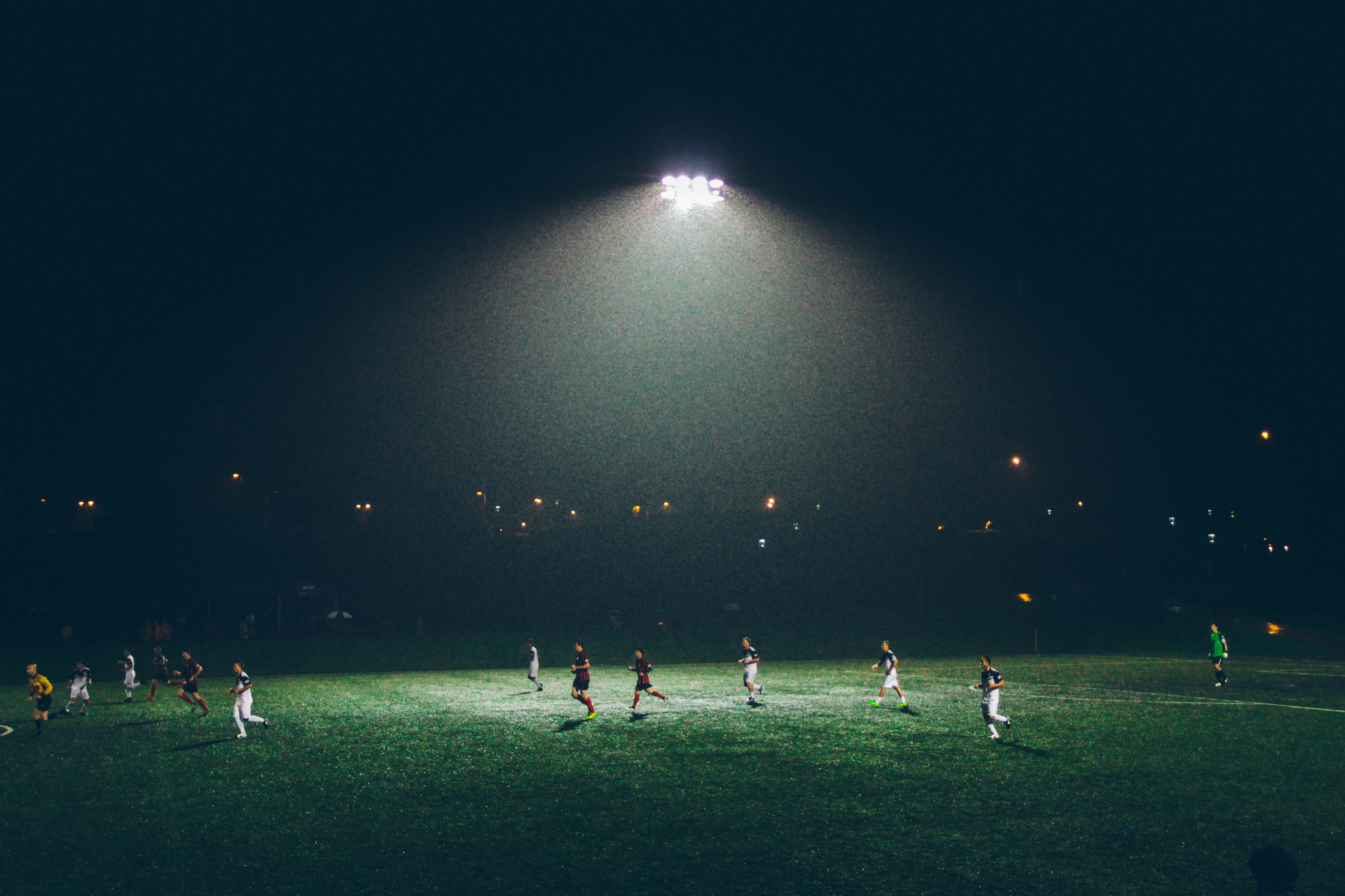 Football Match Night Lights Free Stock Photo - NegativeSpace