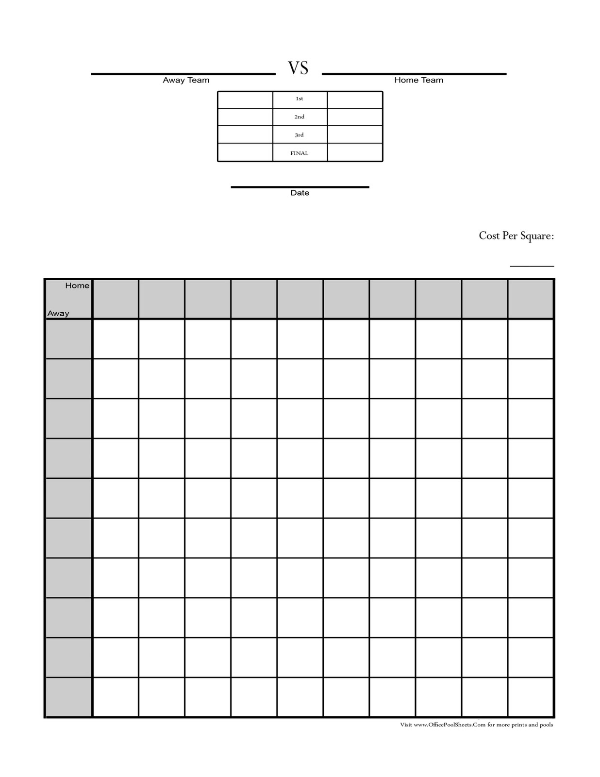 23 Images of Football Pot Squares Template 100 | boatsee.com