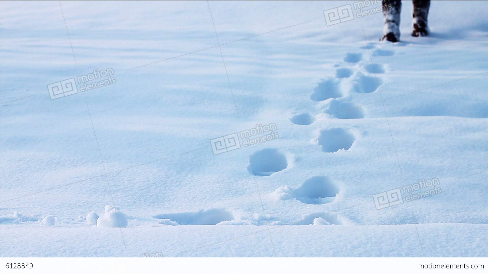 Footprints In The Snow Stock video footage | 6128849