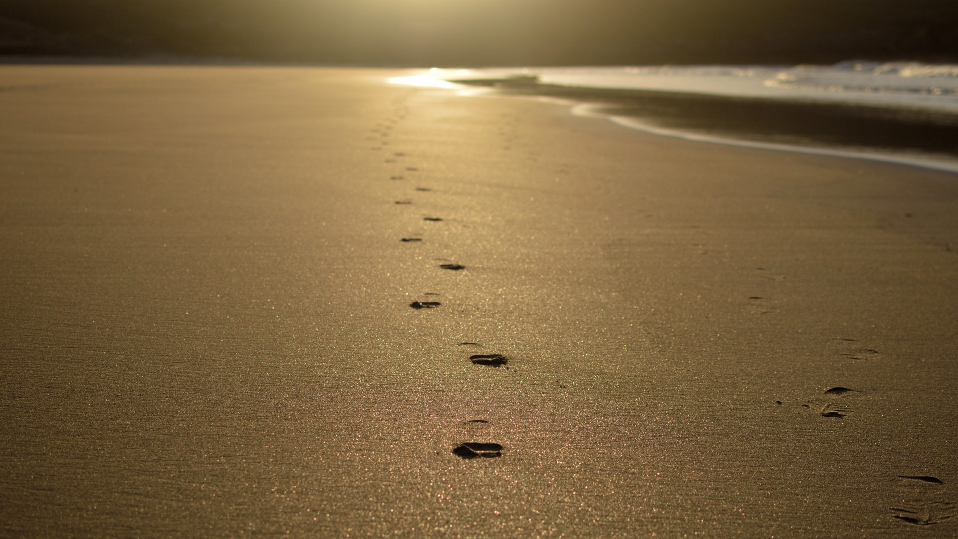 Footprints in sand photo
