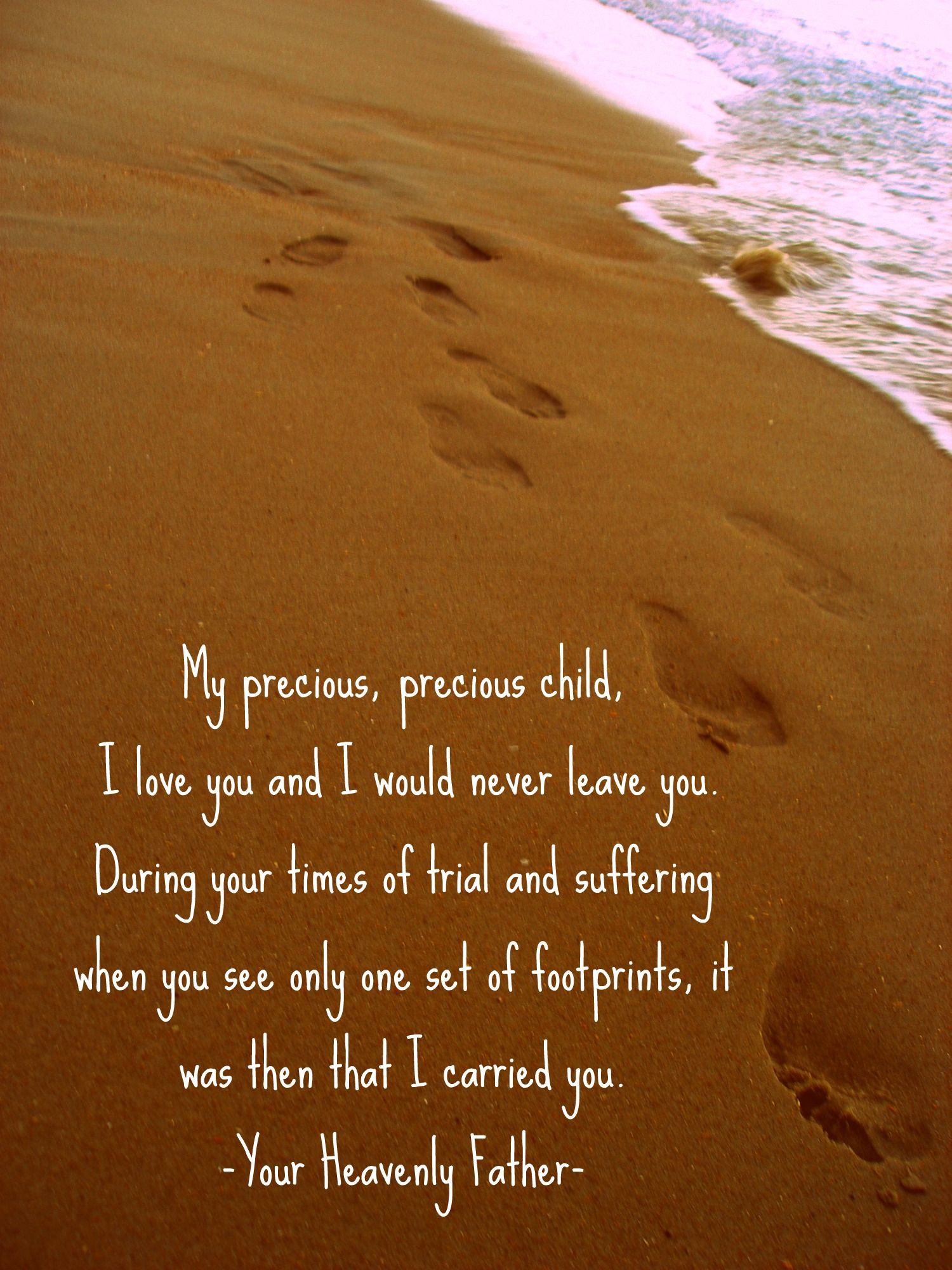 Footprints in the Sand Poem- This is such a precious poem. | Words ...