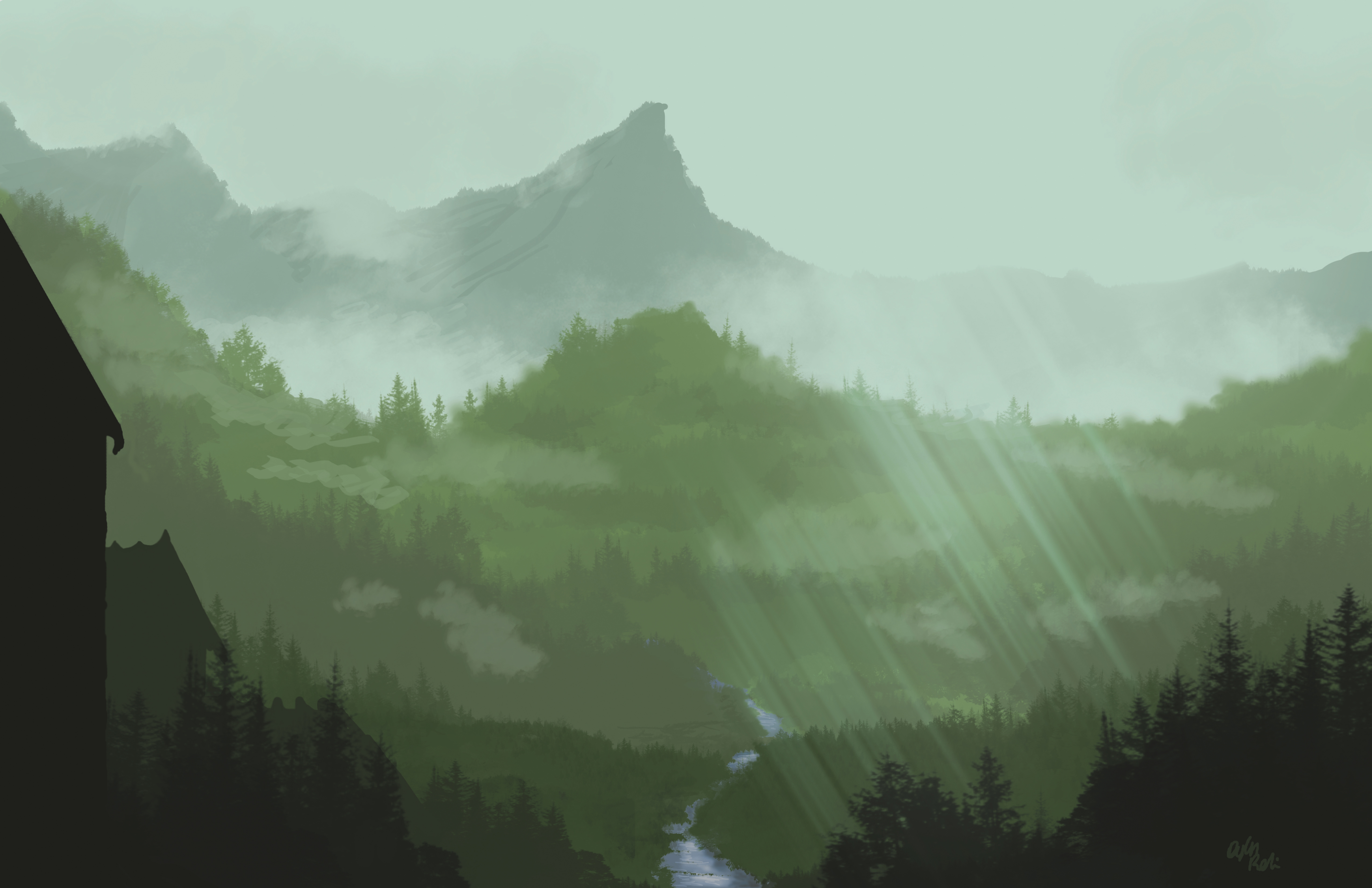 Speed paint of a forest landscape by FireandIce13 on DeviantArt