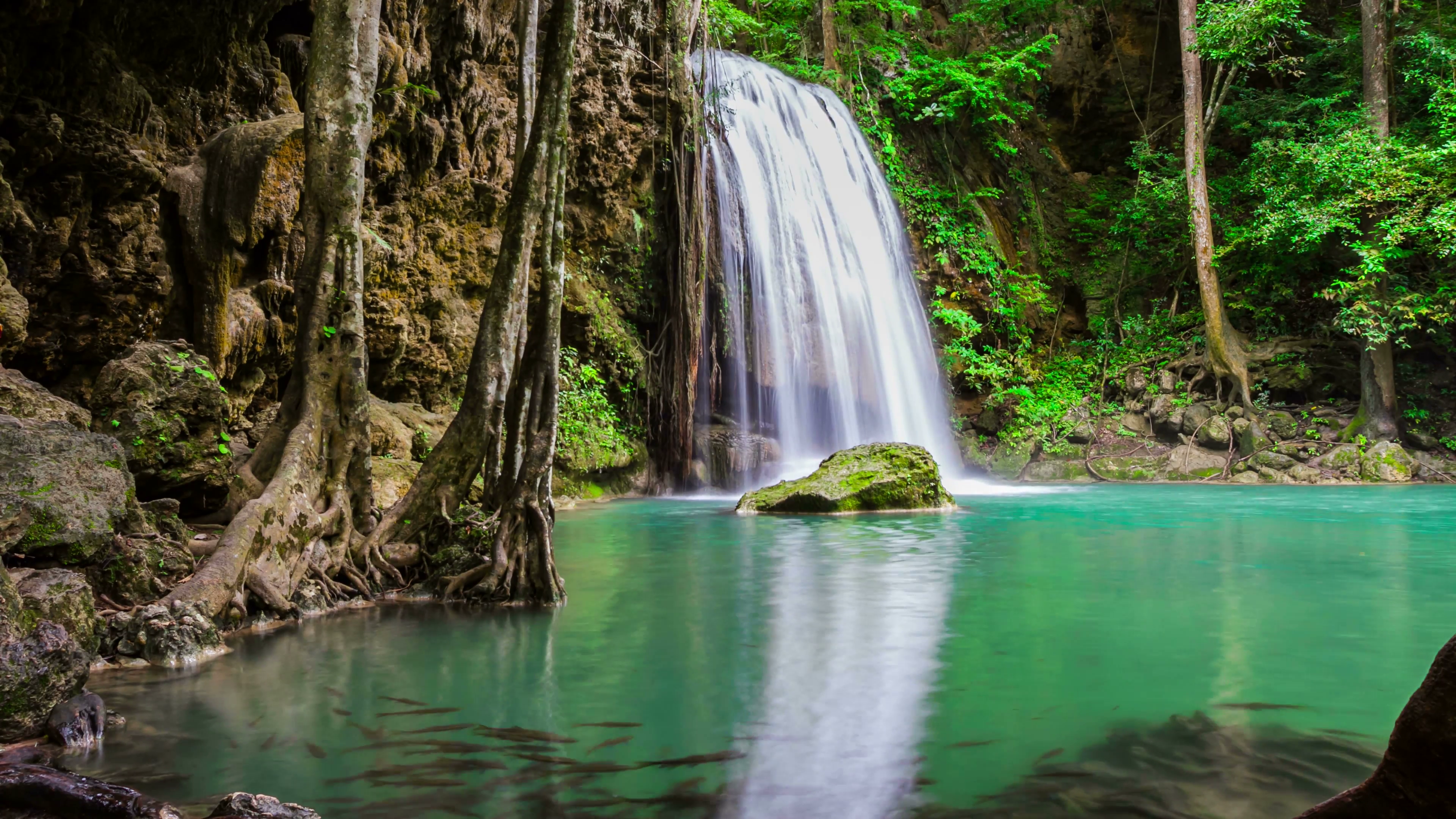 Waterfalls, deep forests, beautiful Deep forest waterfall at Erawan ...