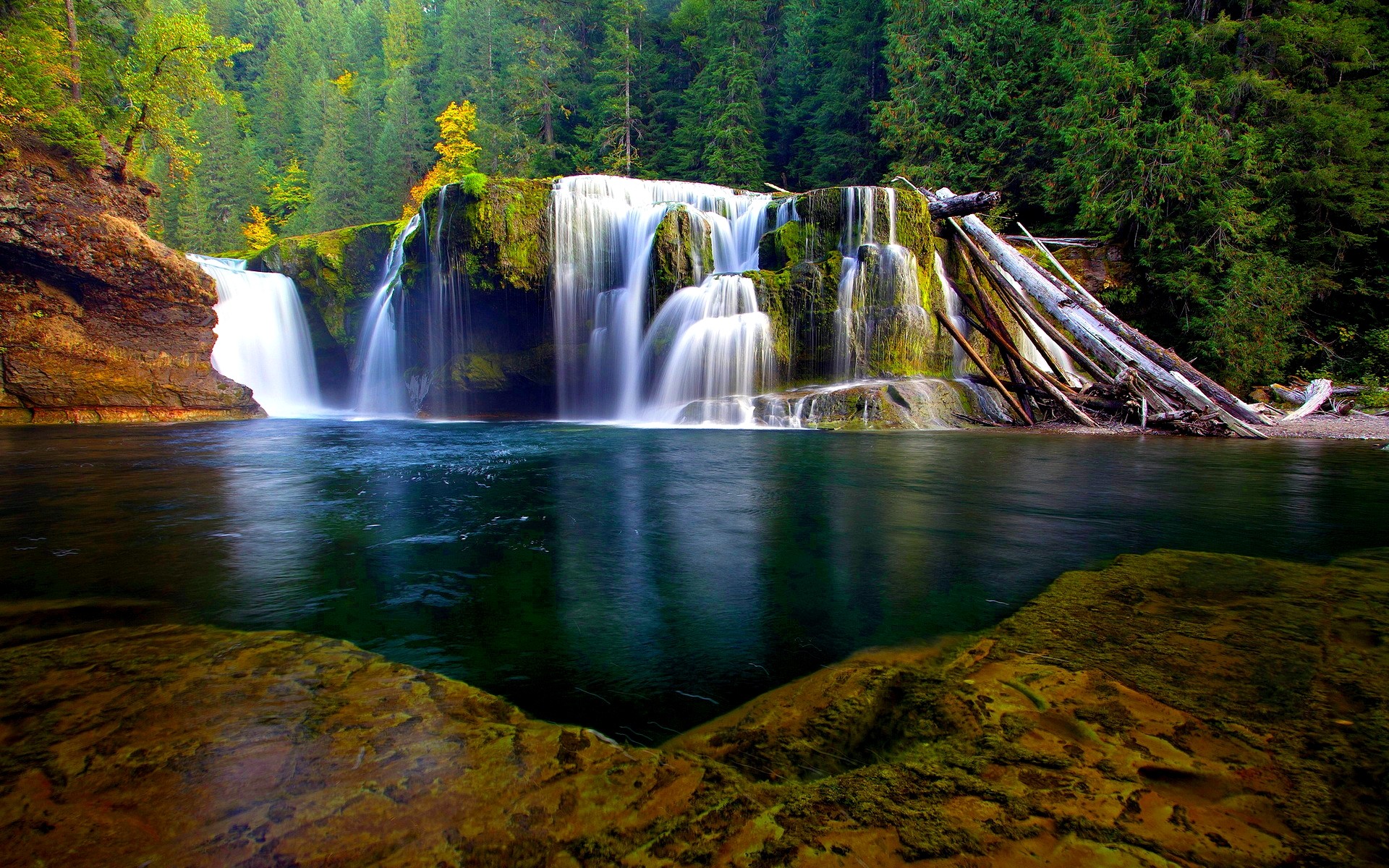 Waterfall: FOREST WATERFALLS Pool Nature Landscape Waterfall Falls ...