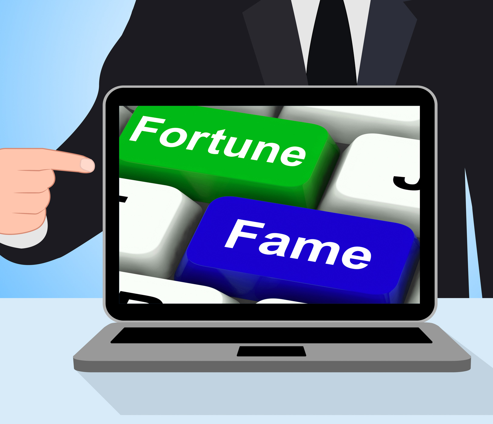 Fortune fame keys displays wealth or publicity photo