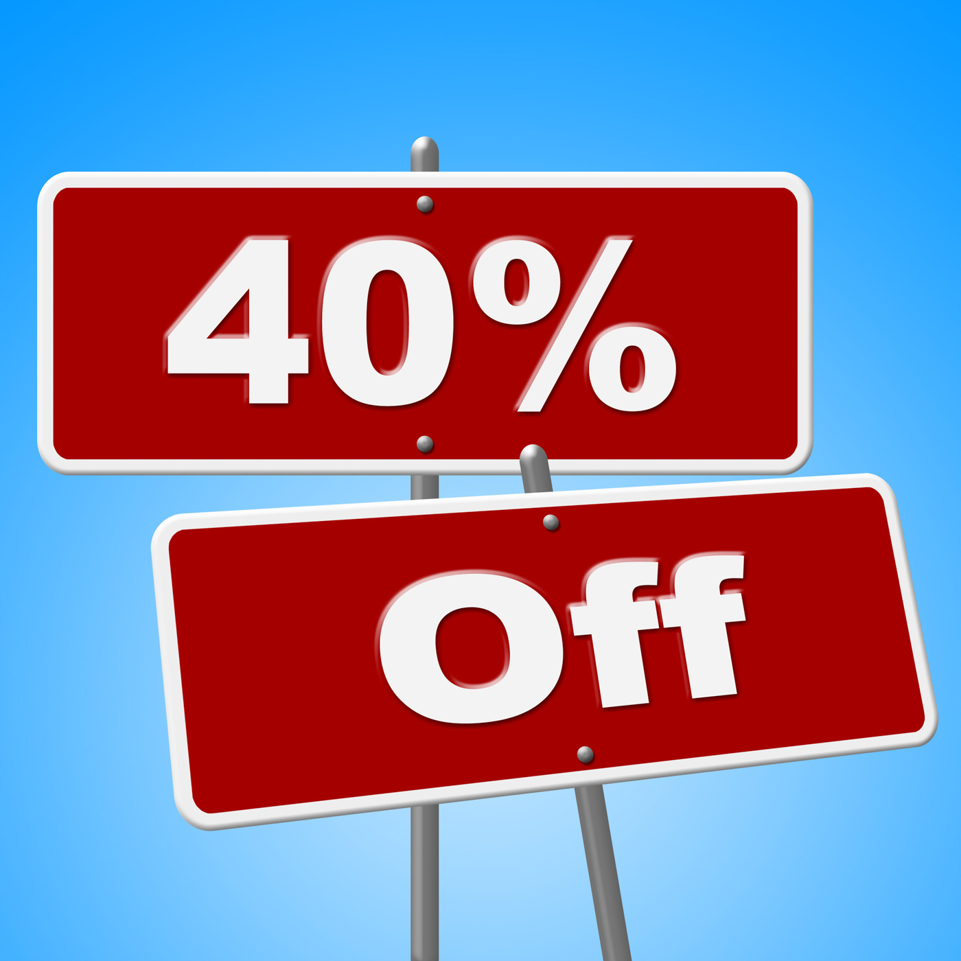 Forty percent off means signboard savings and signs photo