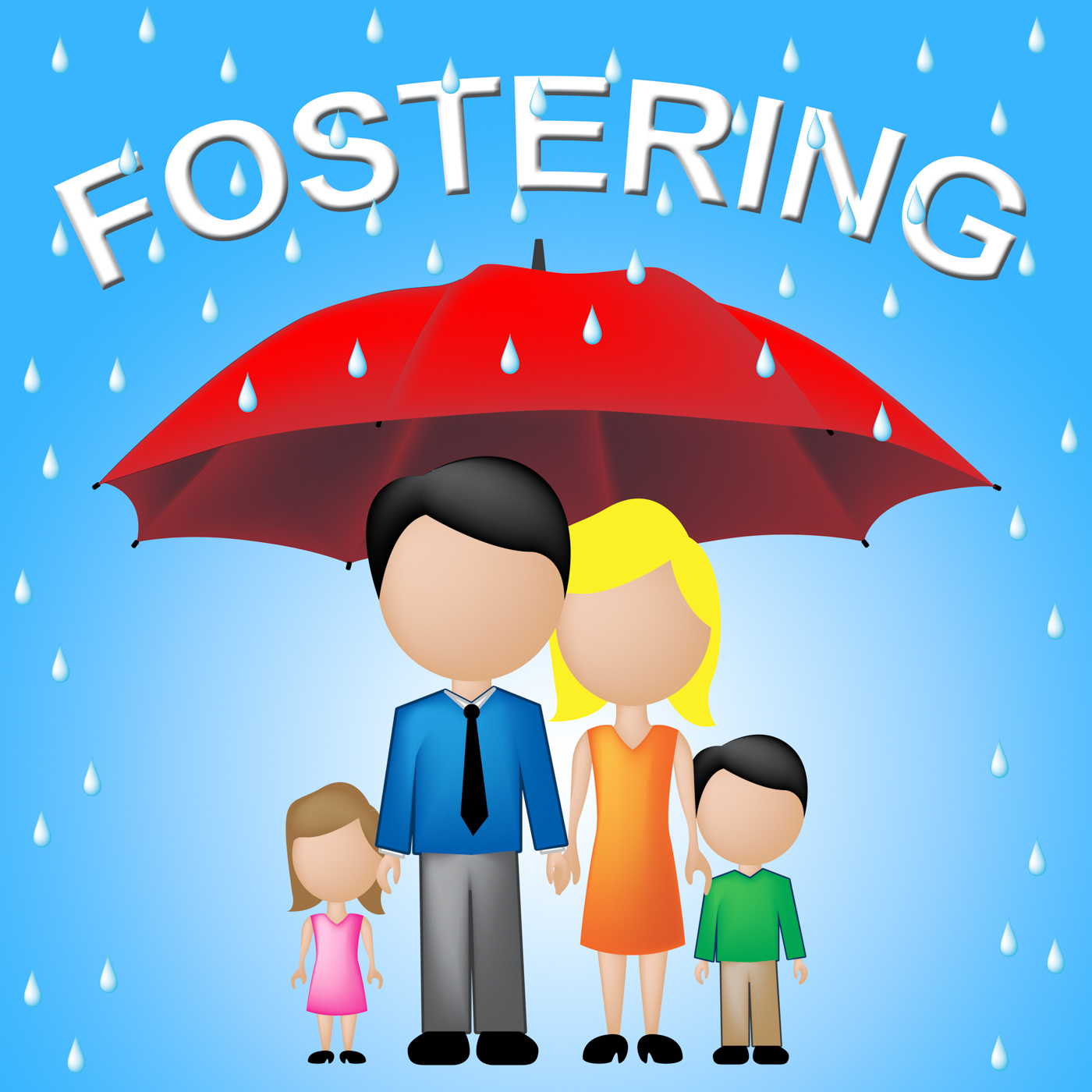Fostering family indicates relative adoption and umbrellas photo