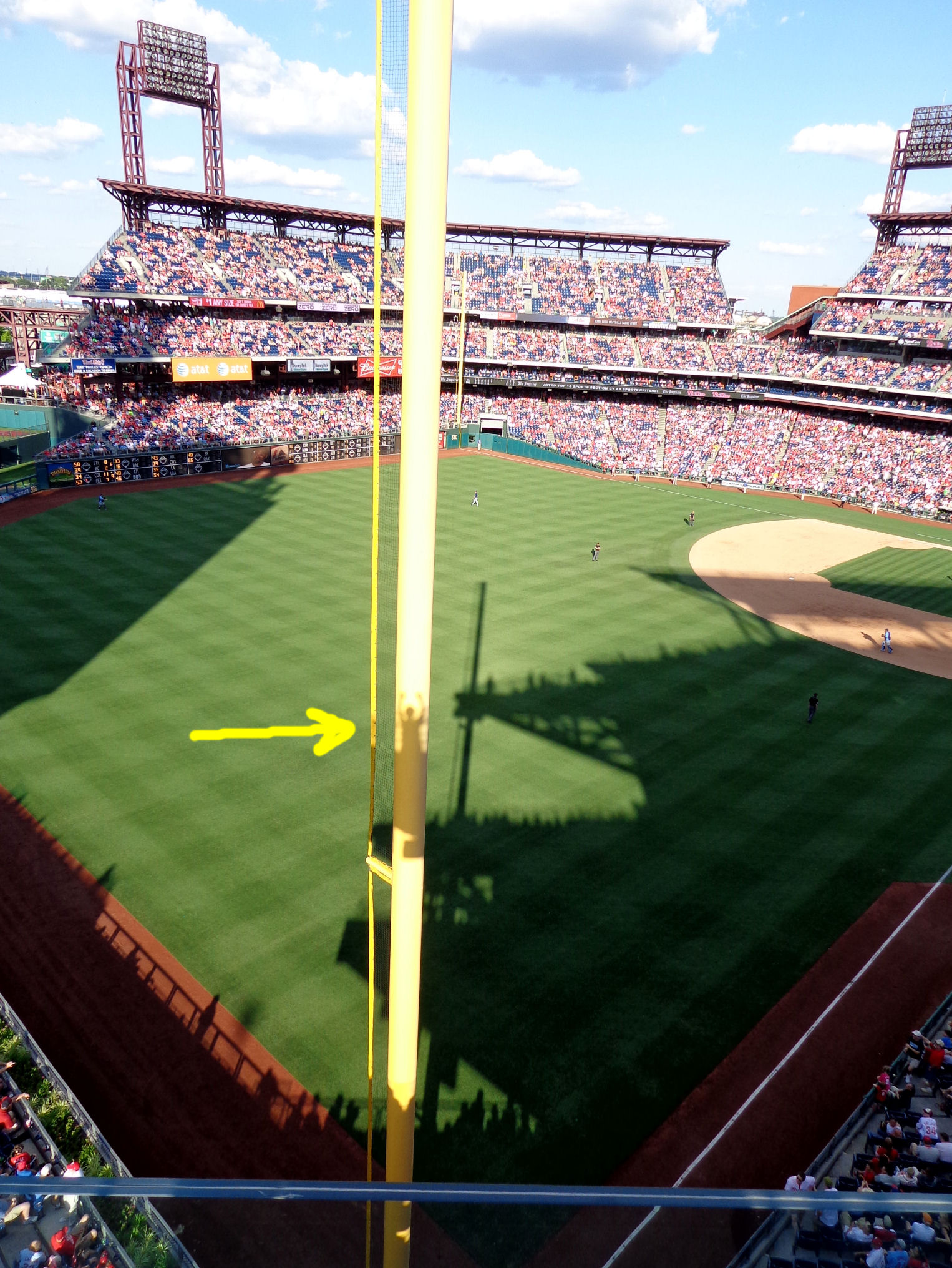 shadow on foul pole | Cook & Sons' Baseball Adventures
