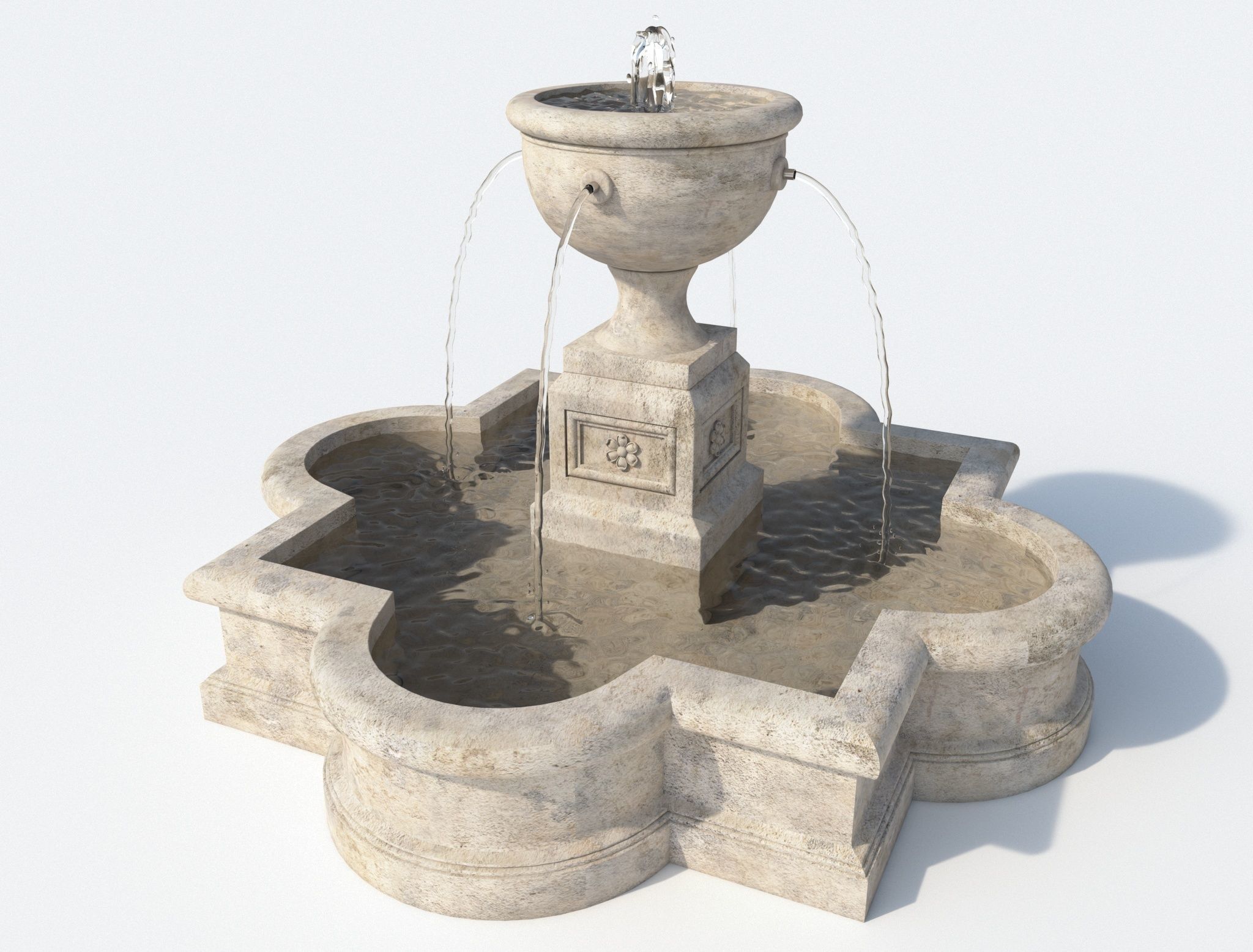 Fountain white 3D model | CGTrader