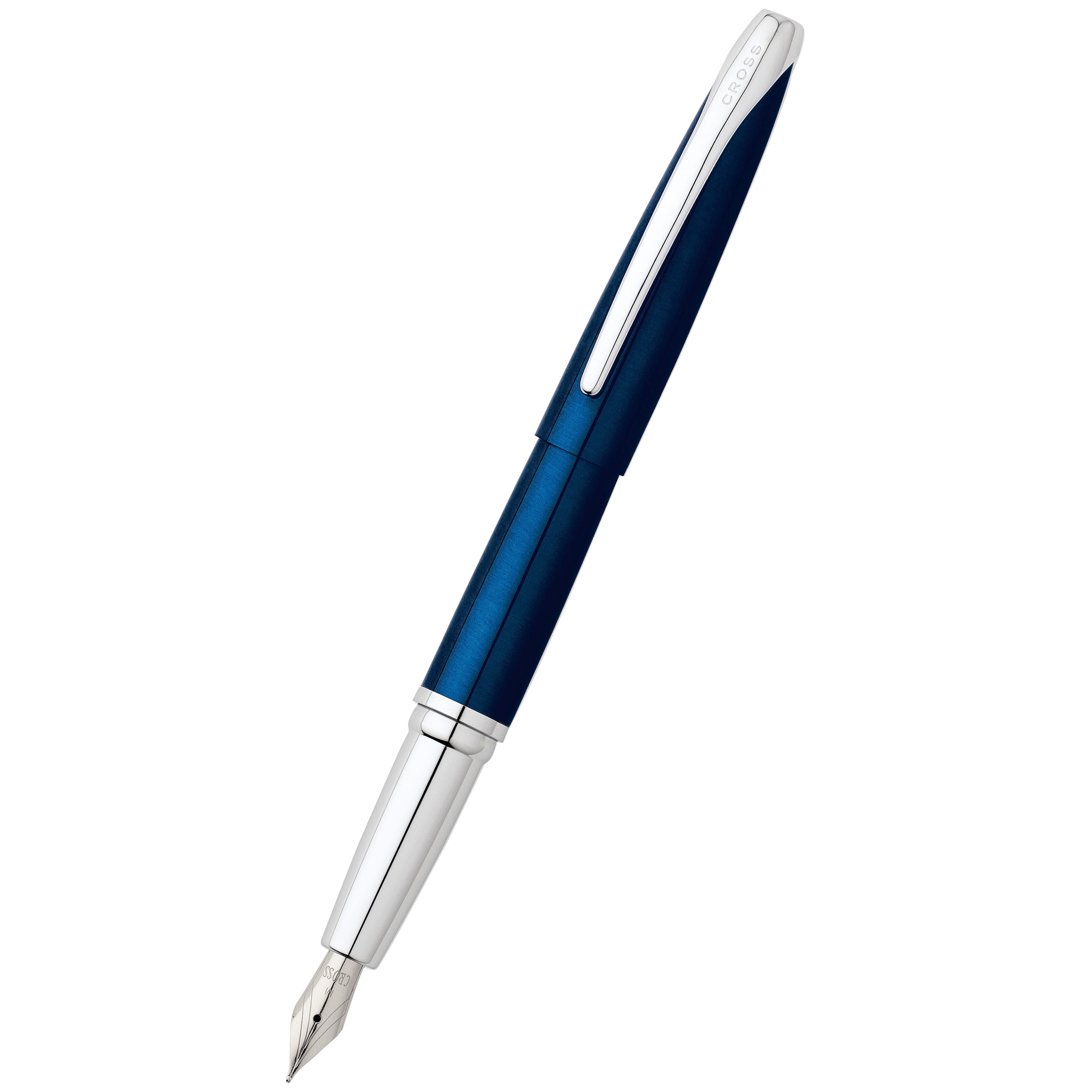 Cross ATX Translucent Blue Stainless Steel Fountain Pen Medium - Pen ...