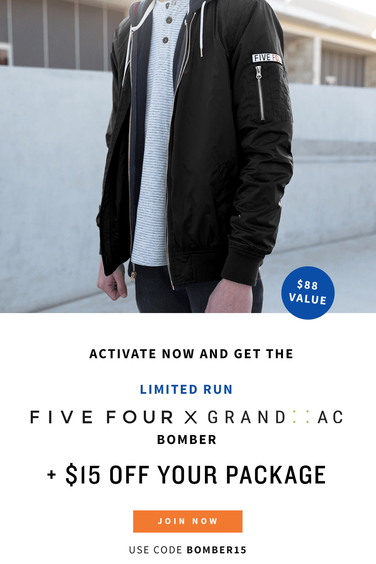 Five Four Club Deal: FREE Bomber Jacket + $15 off First Month ...