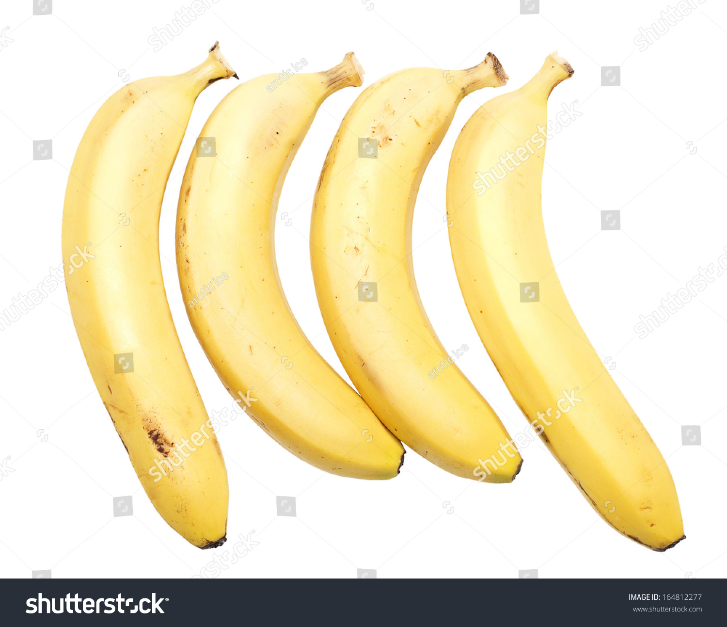 Four Bananas Isolated Over White Background Stock Photo 164812277 ...