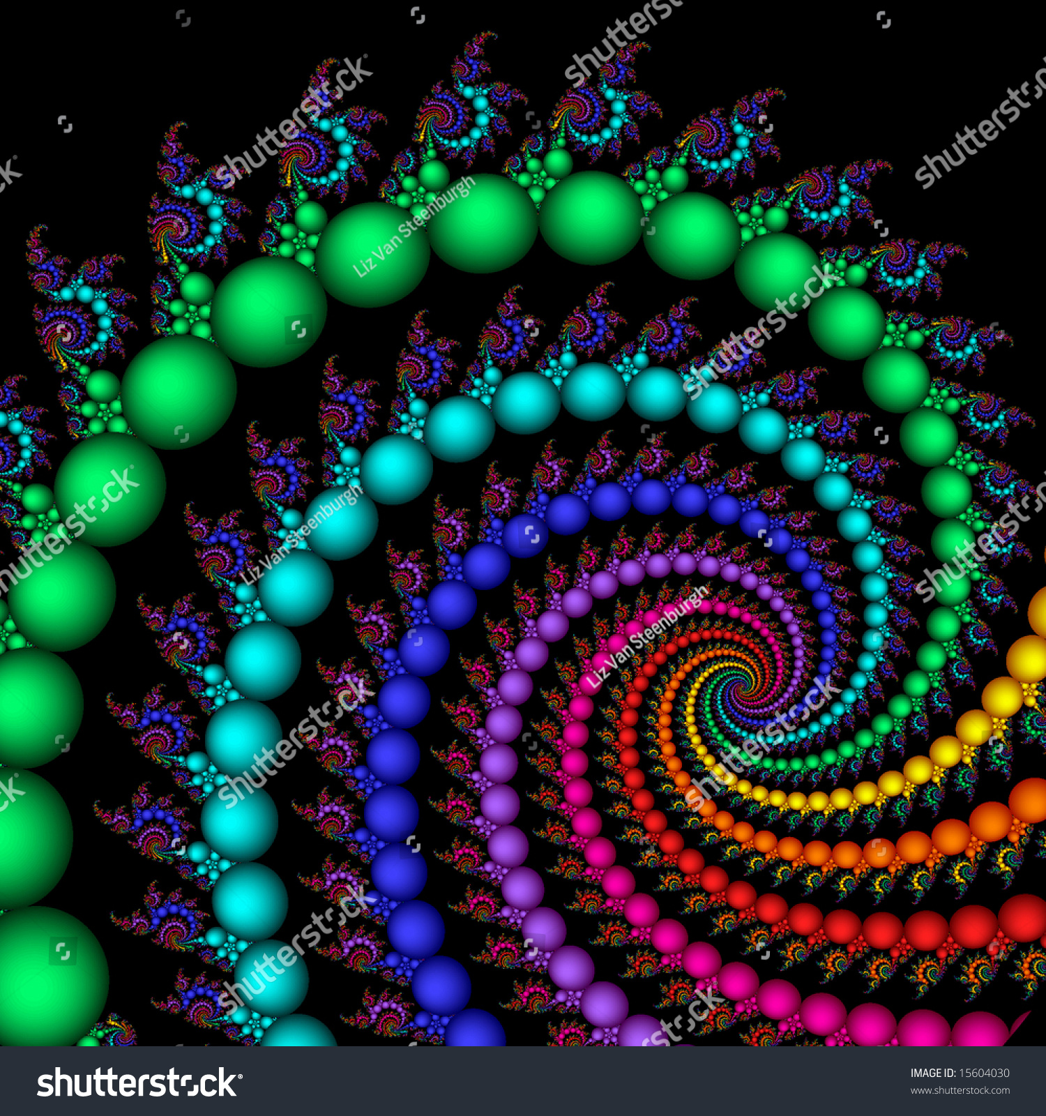 Colorful Bright Fractal Spiral Design Stock Illustration 15604030 ...