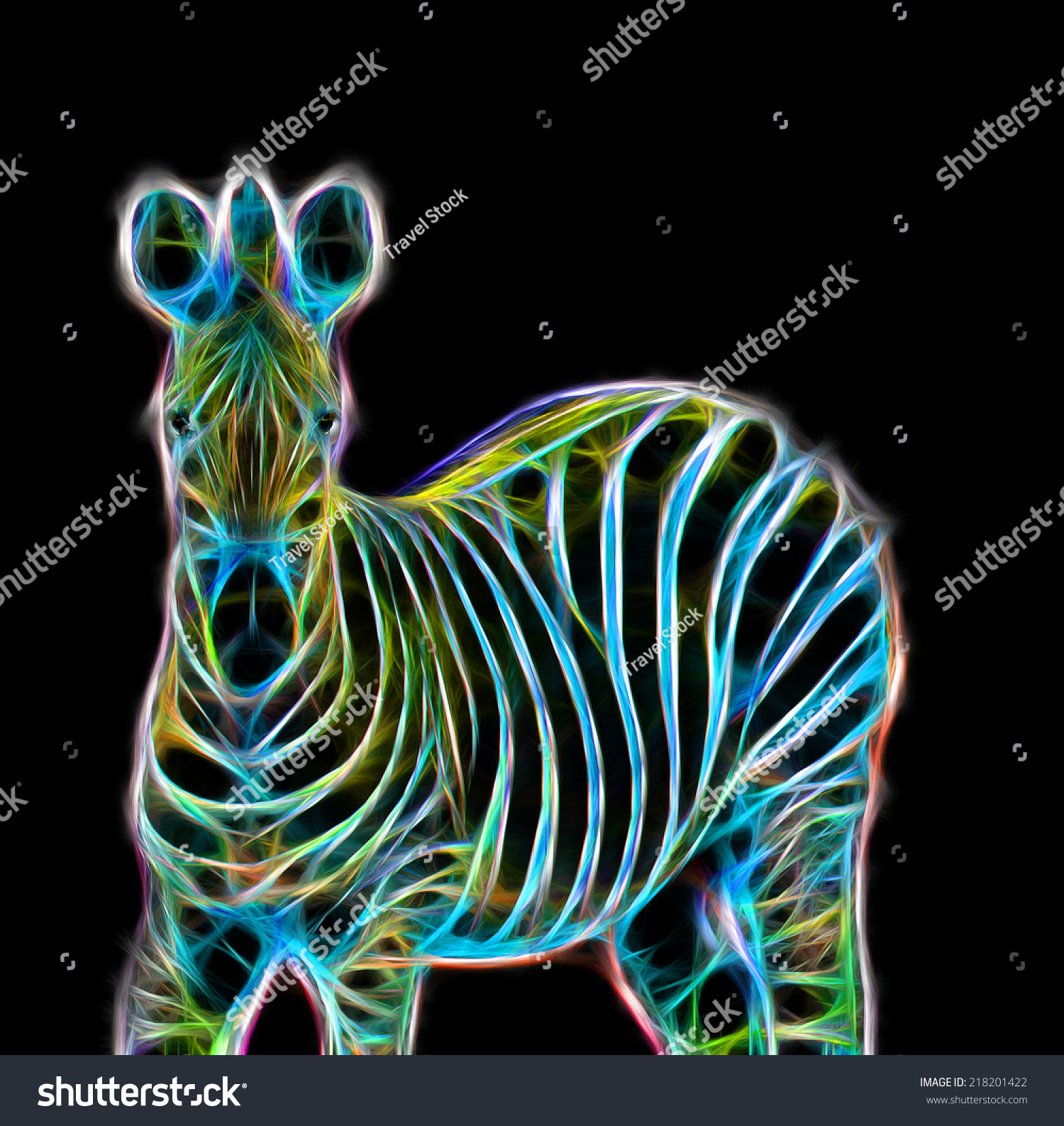 Fractal Illustration Zebra Stock Illustration 218201422 - Shutterstock