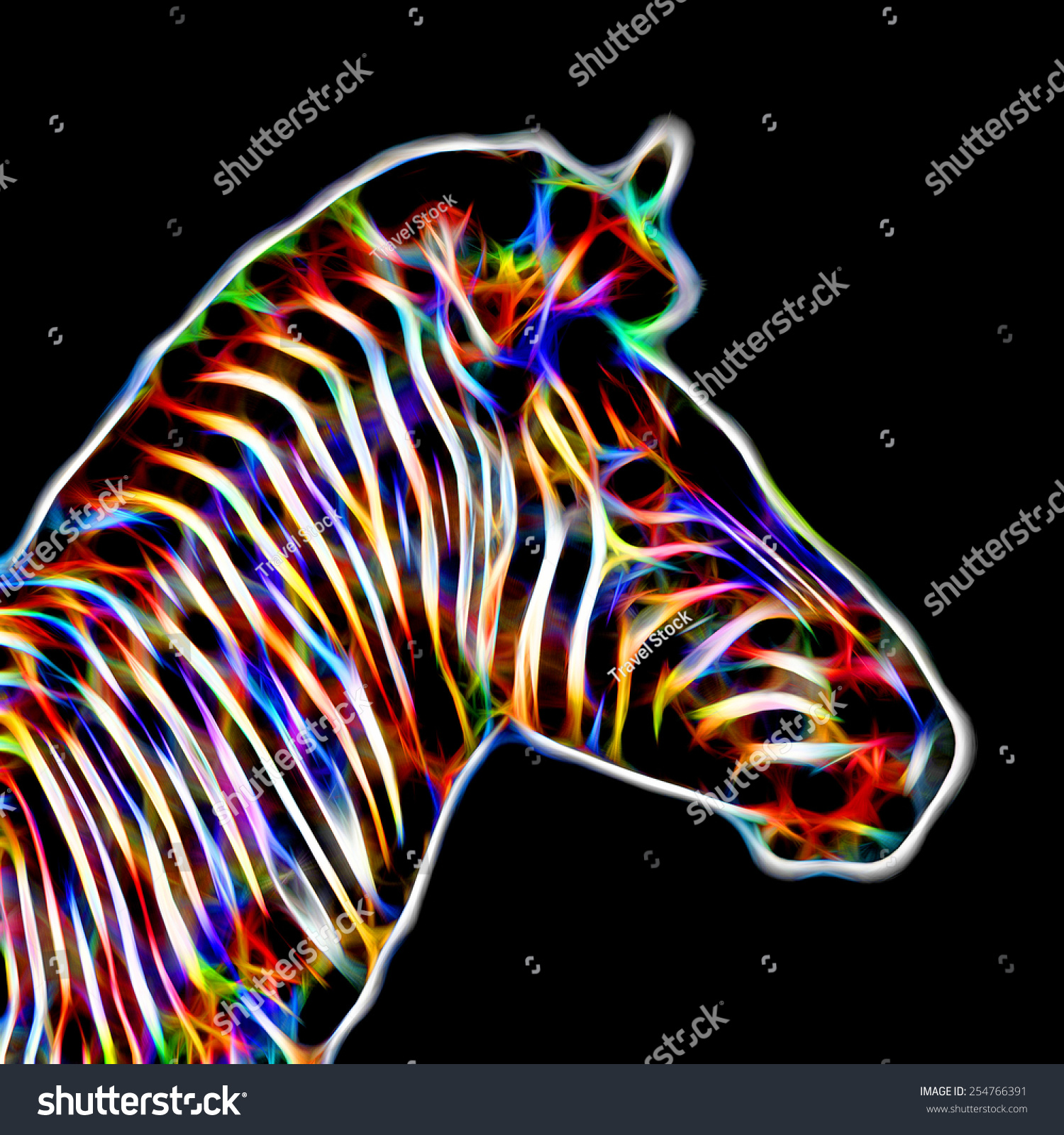 Fractal Illustration Zebra Stock Illustration 254766391 - Shutterstock