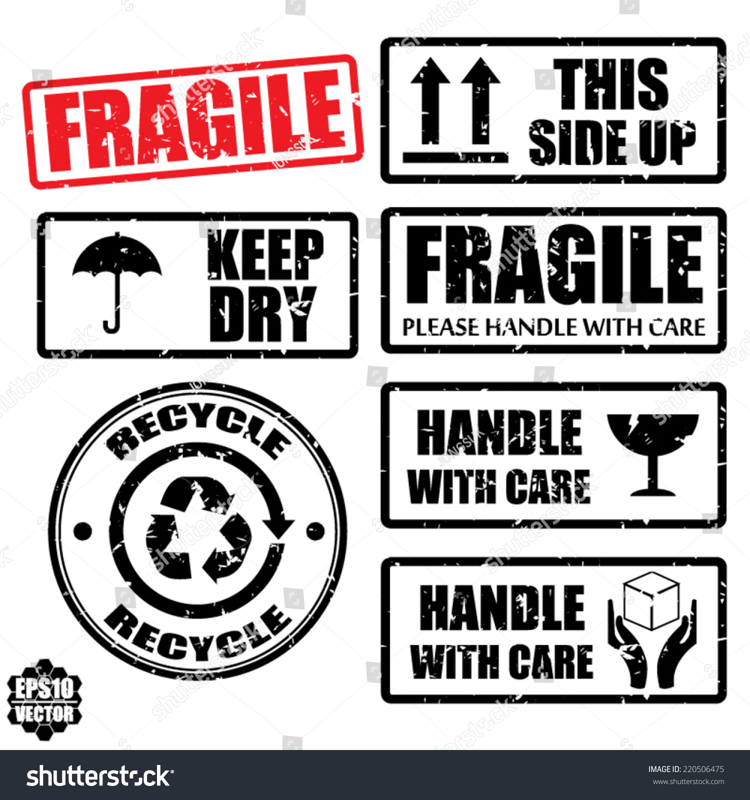 Royalty-free Set of fragile sticker handle with care… #220506475 ...