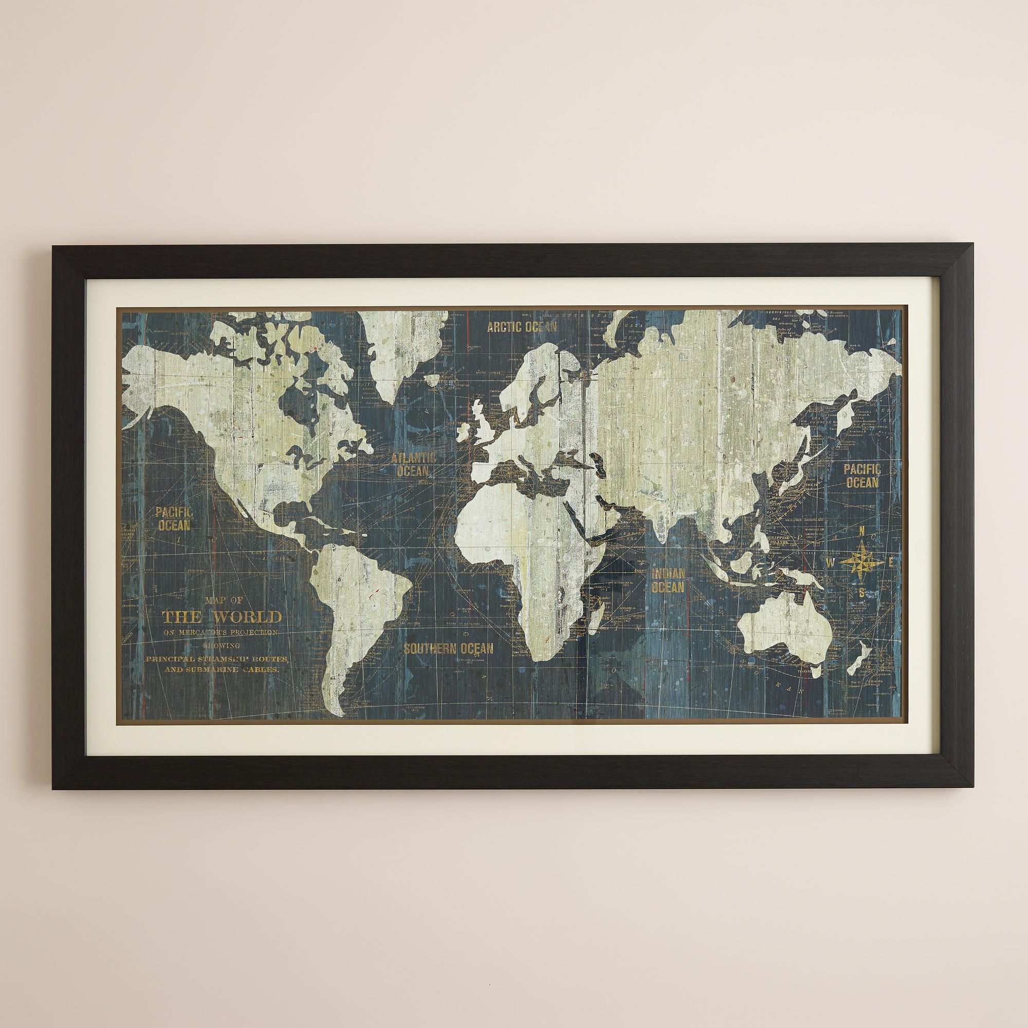 Blue Old World Map | World Market Our Blue Old World Map is a ...