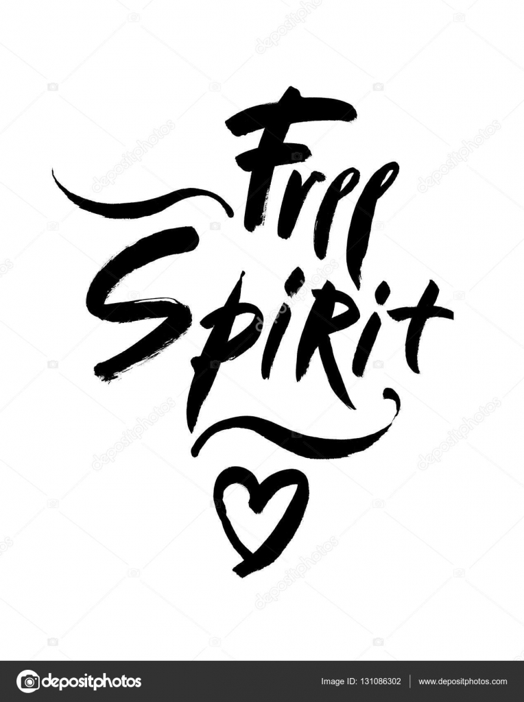 Free spirit vector lettering illustration. Hand drawn phrase ...