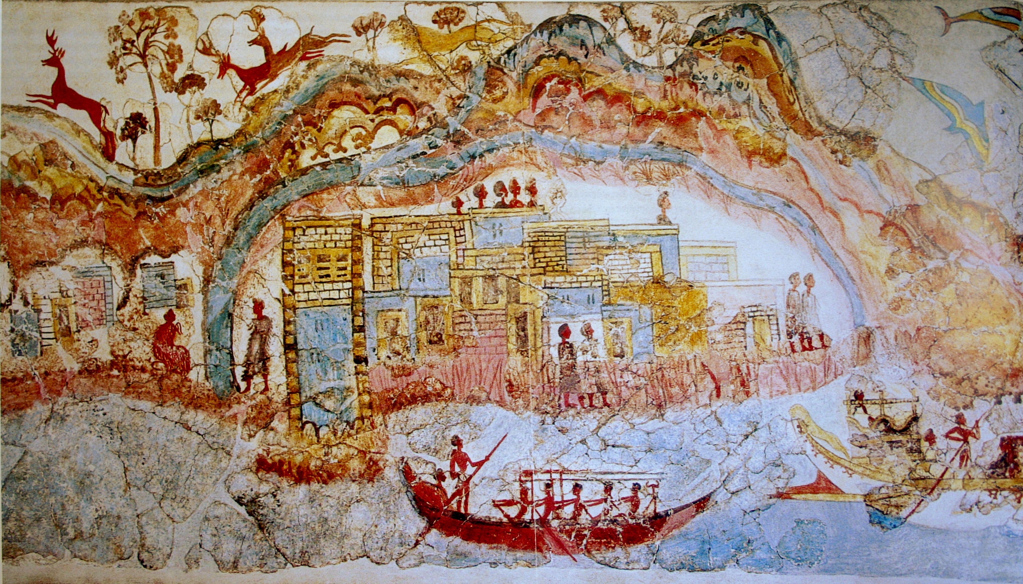 File:Ship procession fresco, part 1, Akrotiri, Greece.jpg ...