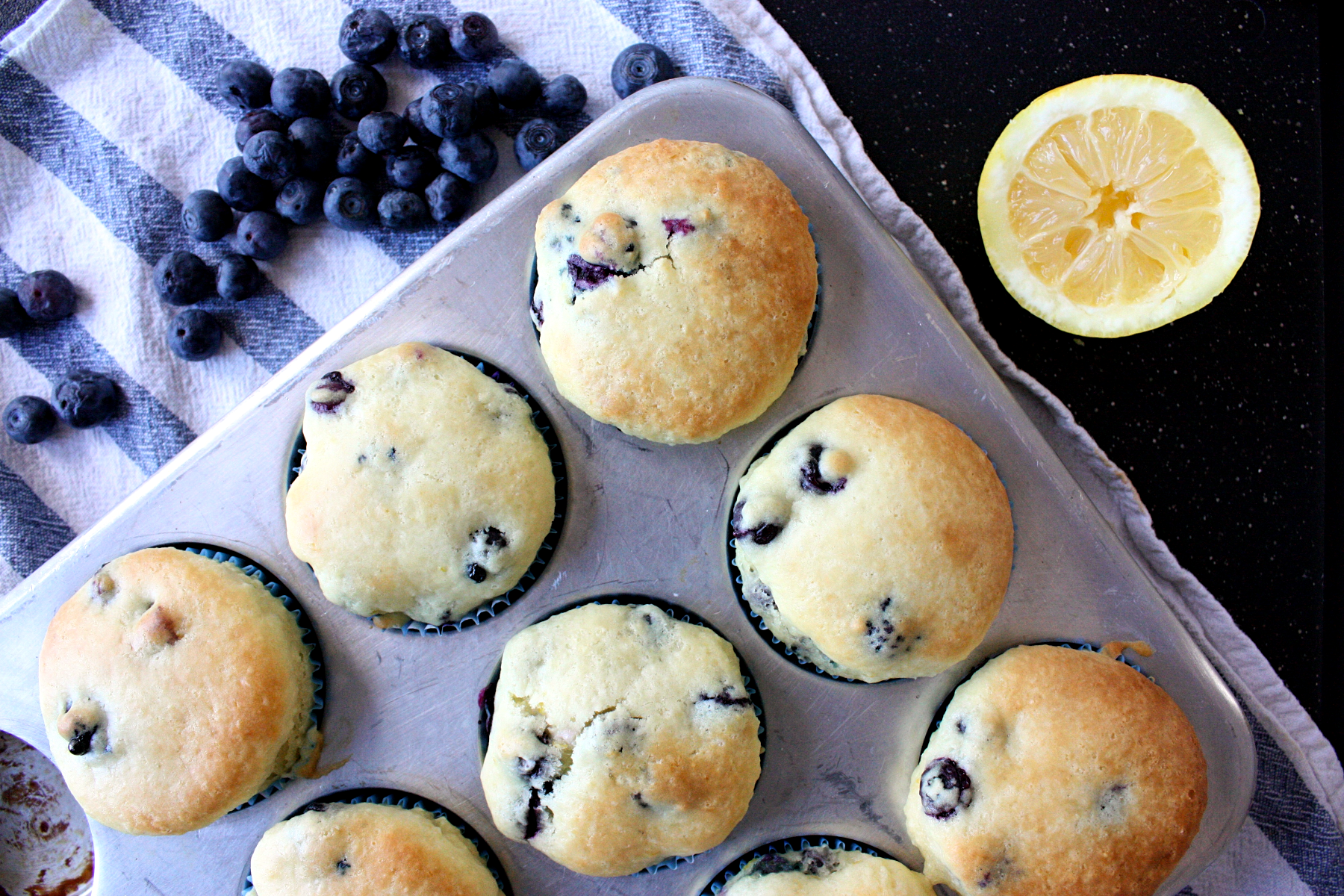 Fluffy, Fresh Blueberry Lemon Muffins - Monday Sunday Kitchen
