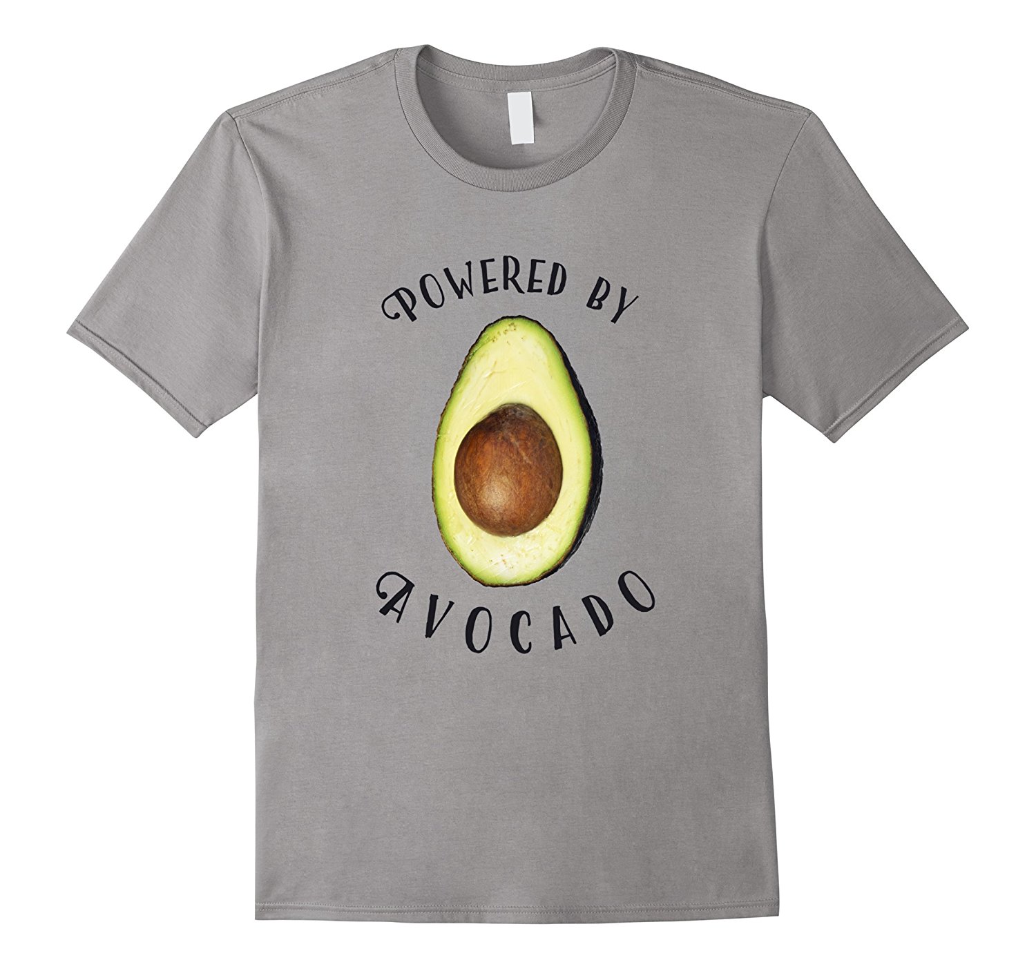 Powered By Avocado T-shirt Pic of a Fresh Avocado dark-CD – Canditee