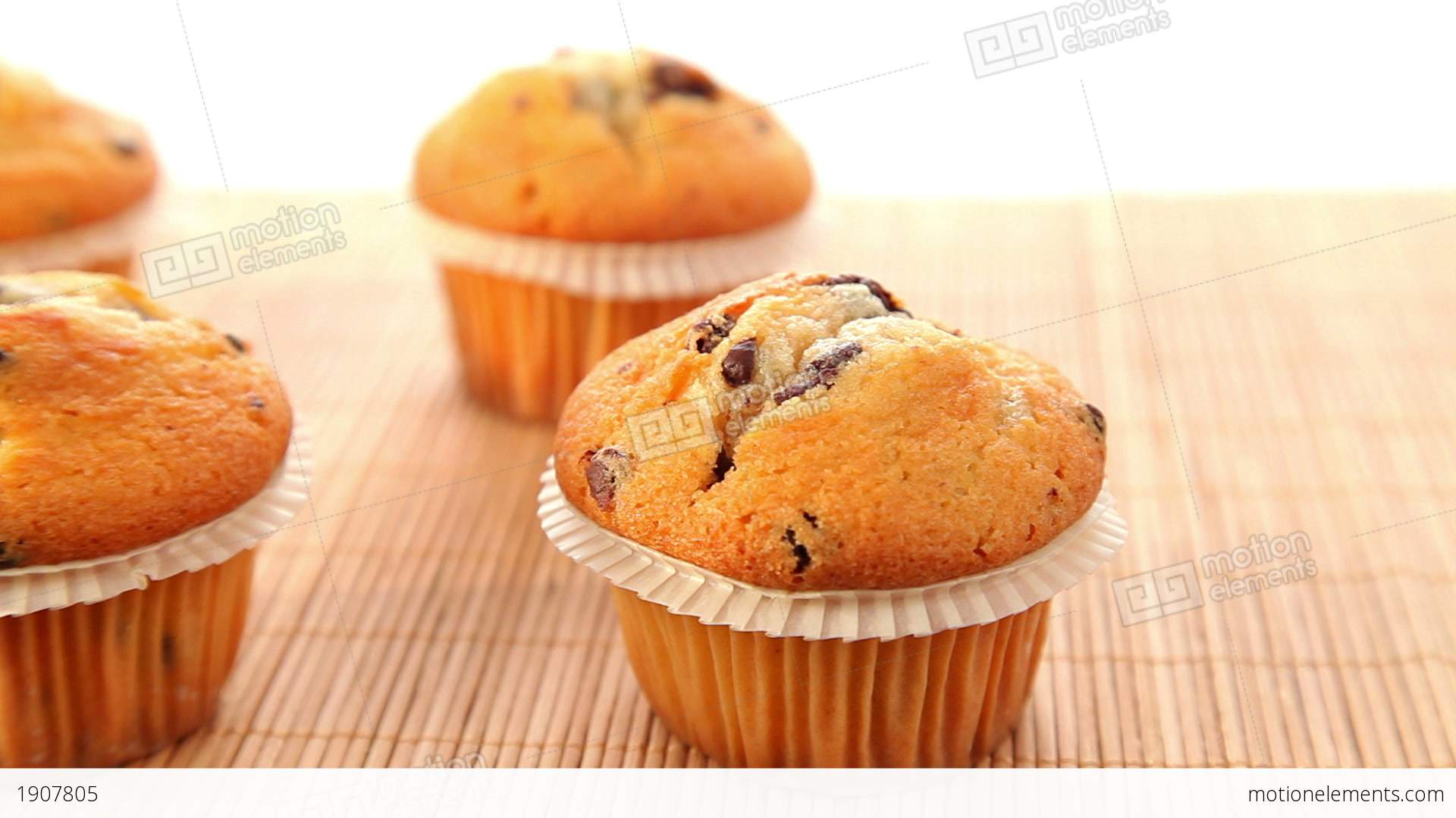 Fresh Baked Muffins With Chocolate - Dolly Shot Stock video footage ...