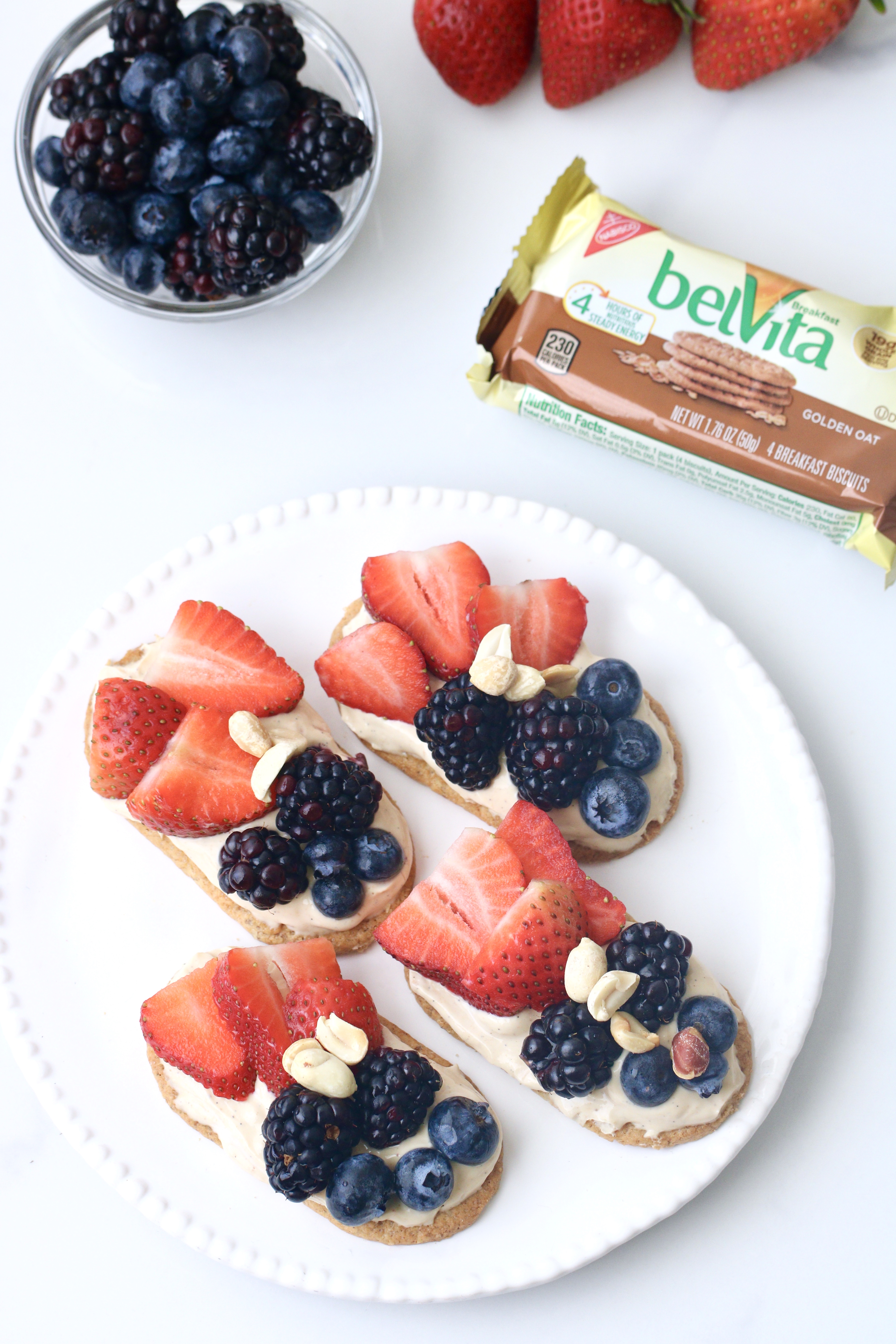belVita PB Toast with Fresh Berries - Shaw's Simple Swaps