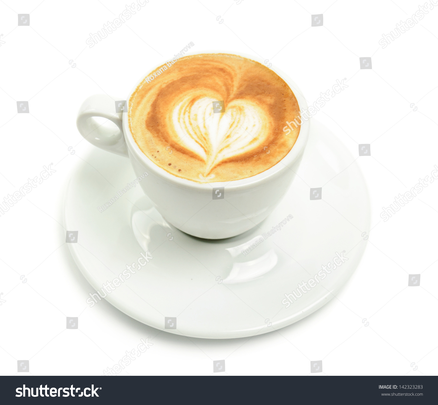 Cup Fresh Cappuccino Isolated On White Stock Photo (Royalty Free ...