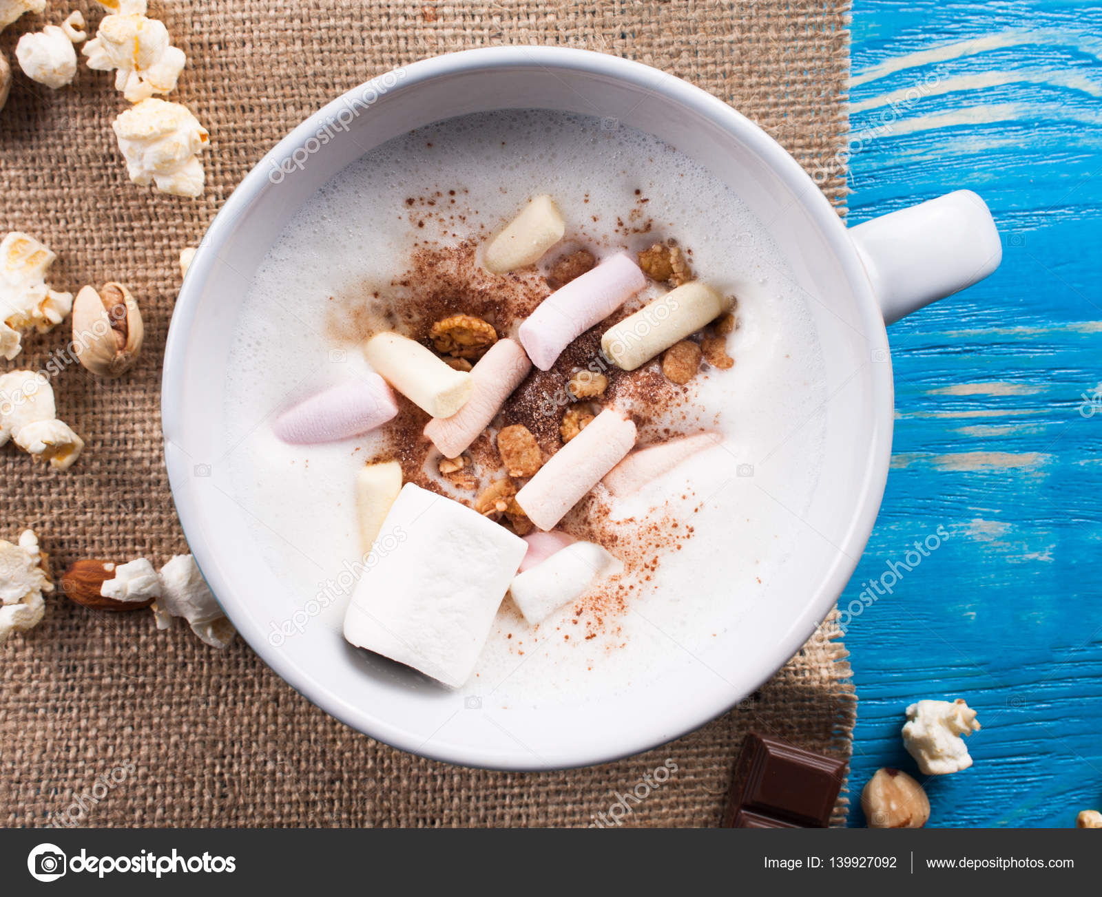 Fresh cappuccino with milk and sweets — Stock Photo © Arybickii ...
