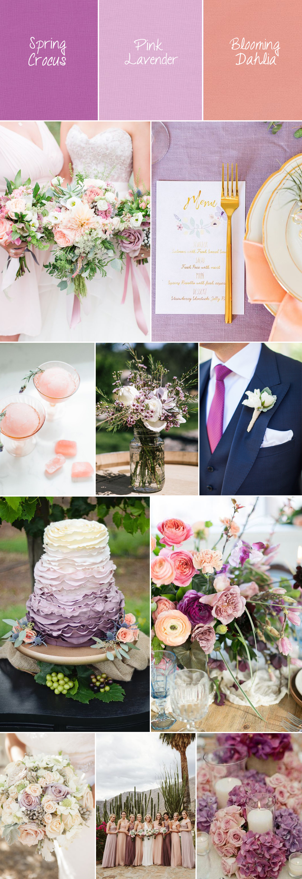 Wedding Color Palette: Spring Crocus, Pink Lavender and Blooming ...