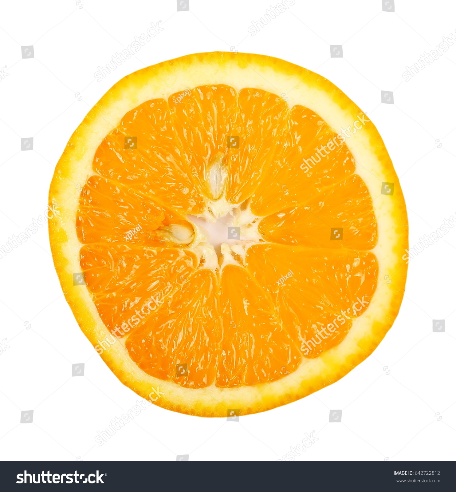 Fresh Juicy Orange Slice Isolated On Stock Photo (Royalty Free ...