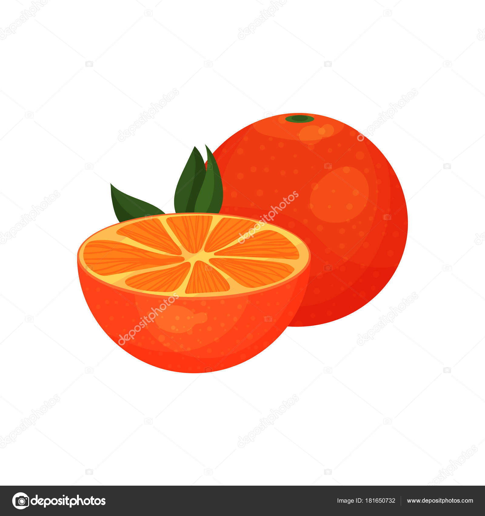 Fresh juicy orange fruit cartoon vector Illustration — Stock Vector ...