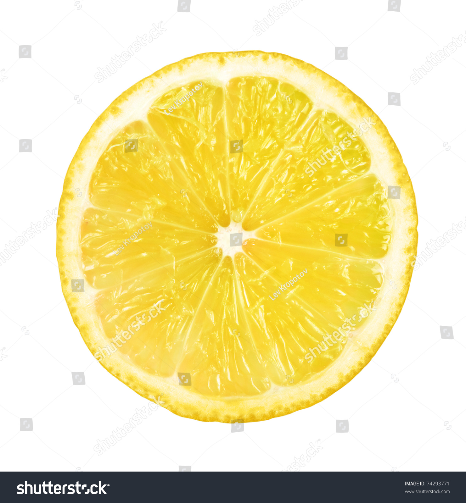 Slice Fresh Lemon Isolated On White Stock Photo (Download Now ...