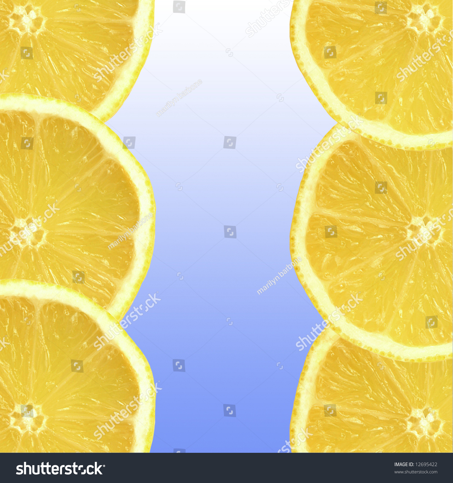 Six Fresh Lemon Slices Three On Stock Photo (Royalty Free) 12695422 ...