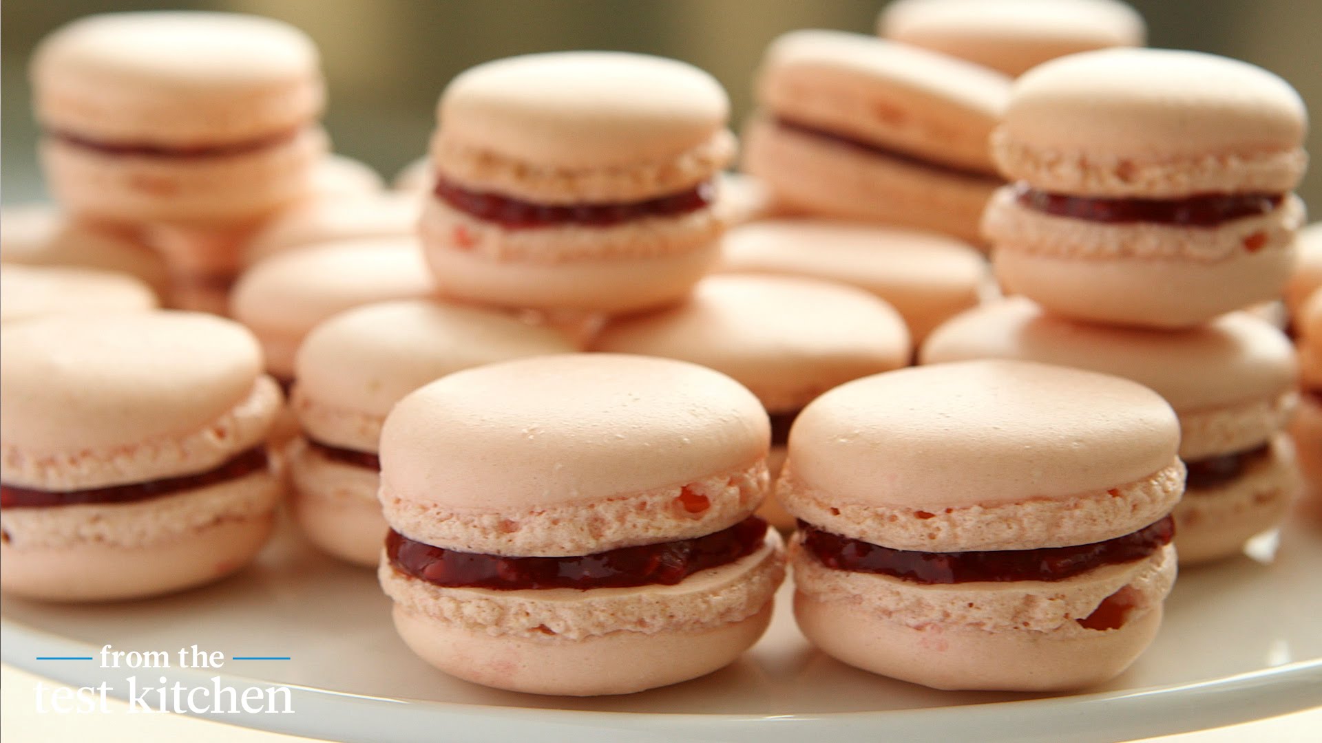 French Rose-Raspberry Macarons - From The Test Kitchen - YouTube