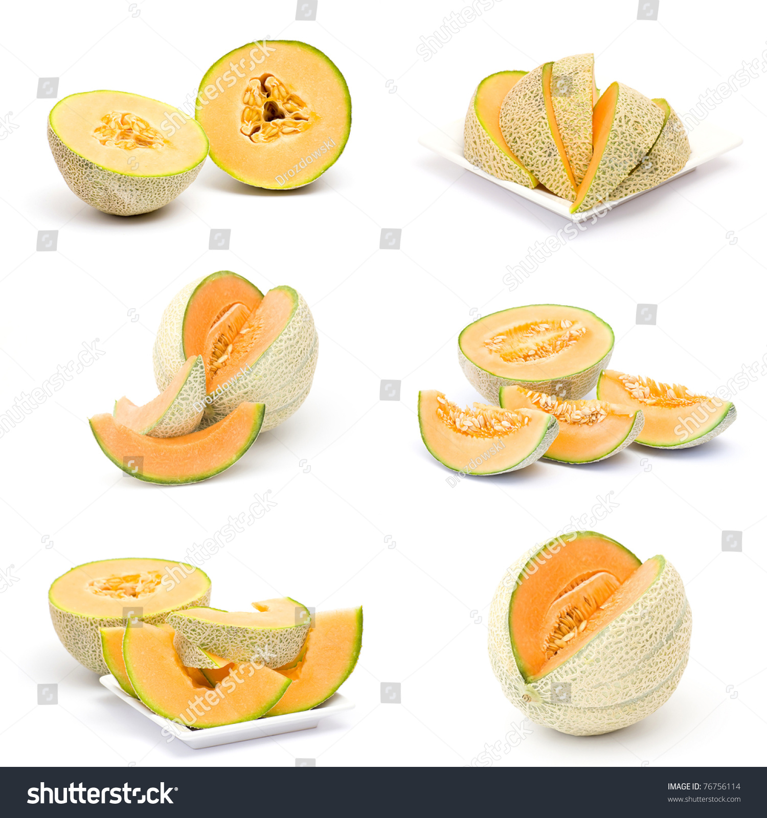 Collection Fresh Melon Fruits Stock Photo 76756114 - Shutterstock