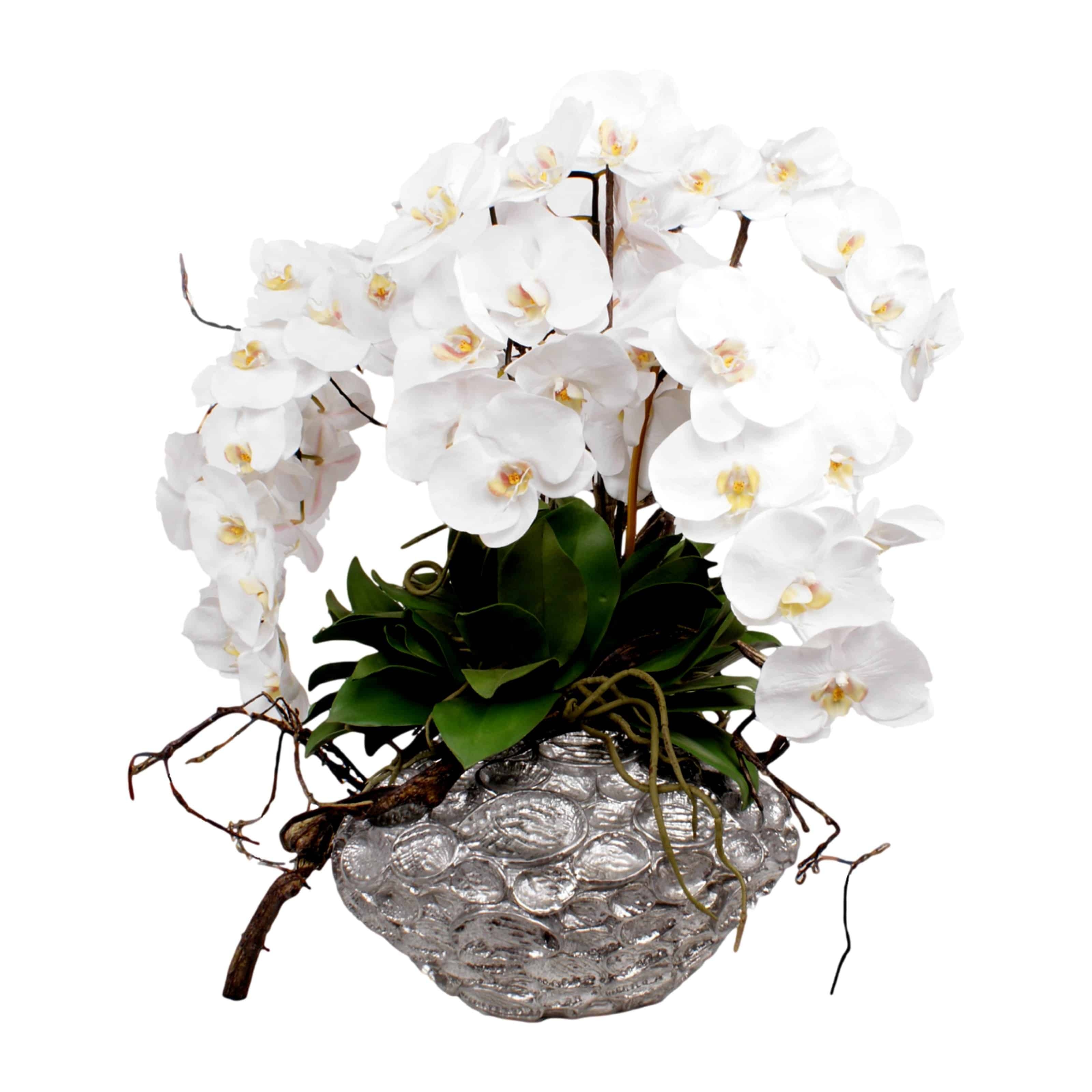 Flower Arrangements with orchids Fresh White orchid Silk Flower ...