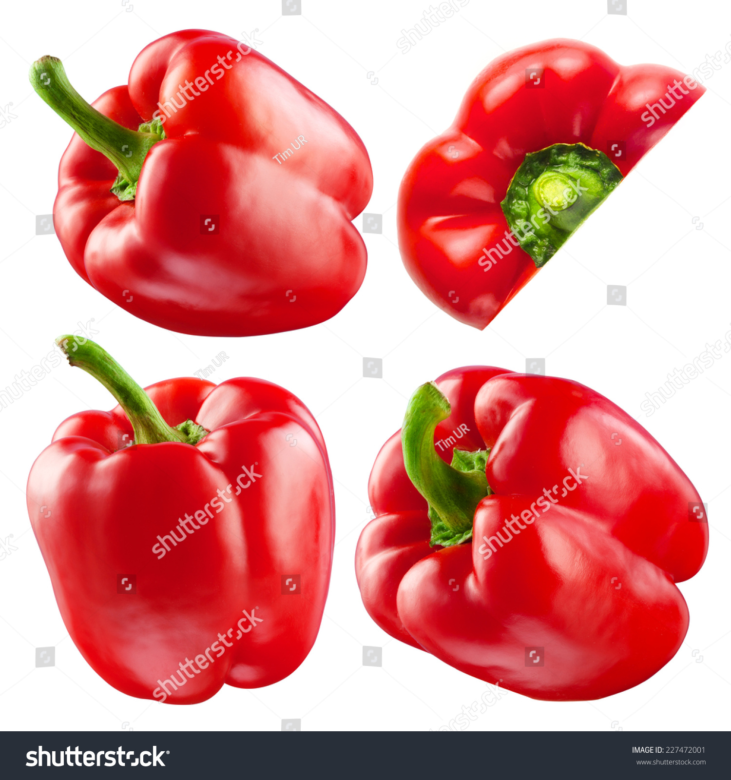 Red Pepper Fresh Paprika Isolated On Stock Photo 227472001 ...