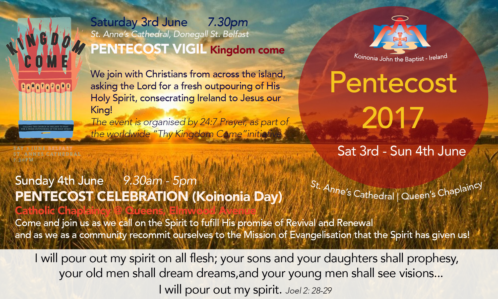 KOINONIA JOHN THE BAPTIST IRELAND – Pentecost Weekend