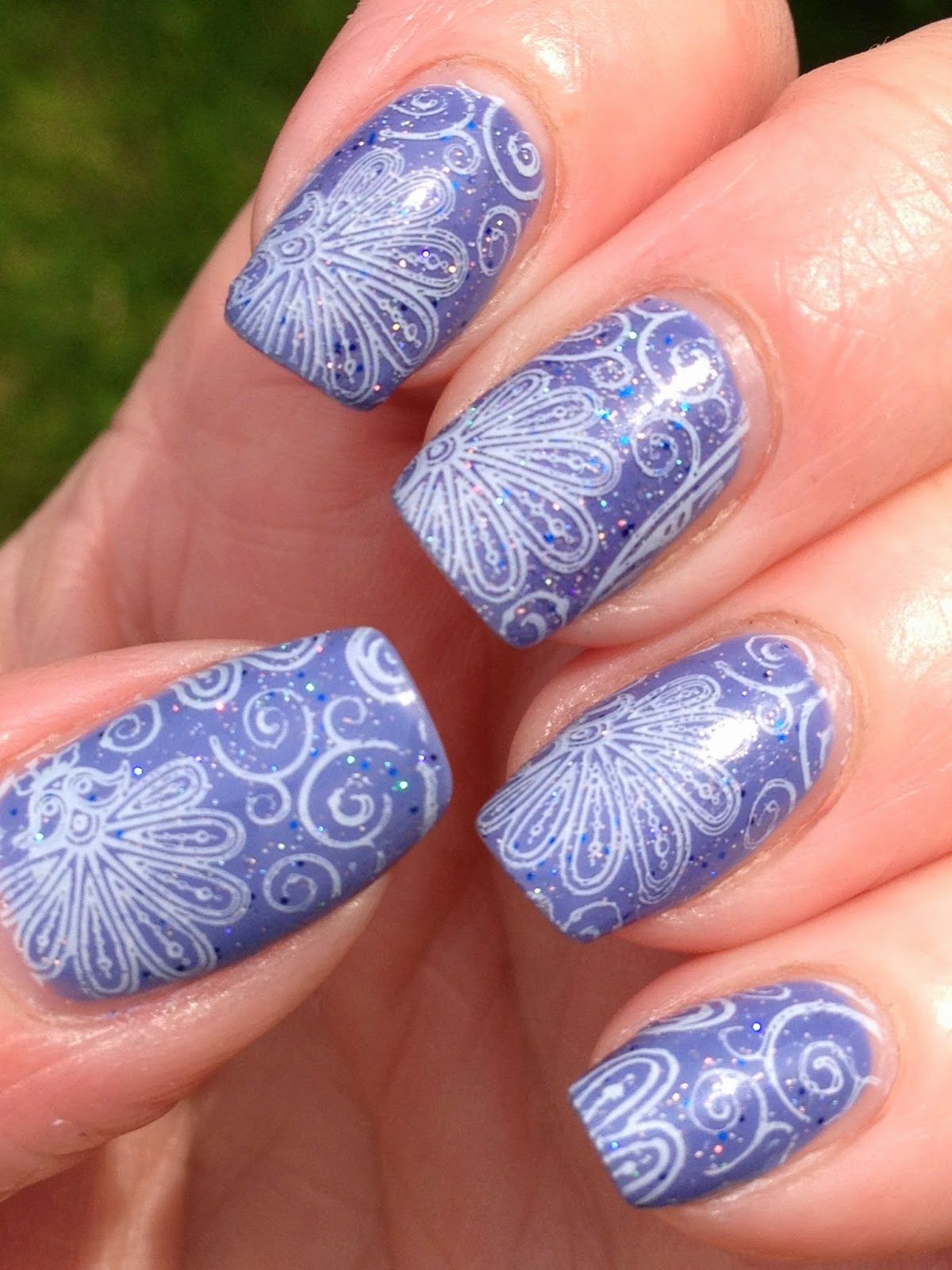 Glam Doll Periwinkle stamped with LS-13 | Nails | Pinterest | Glam ...