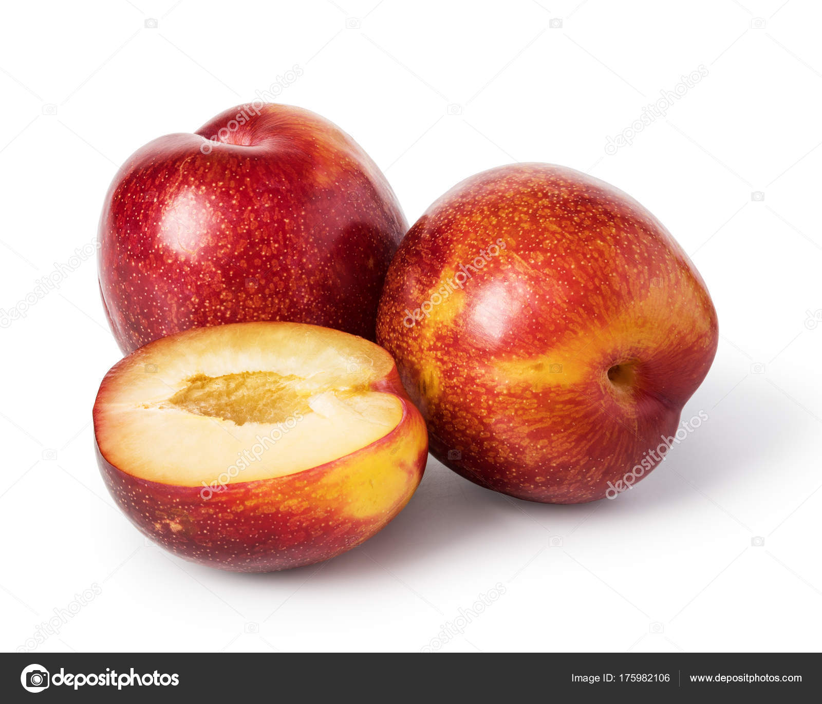 fresh plum fruit isolated on white background — Stock Photo © gresey ...