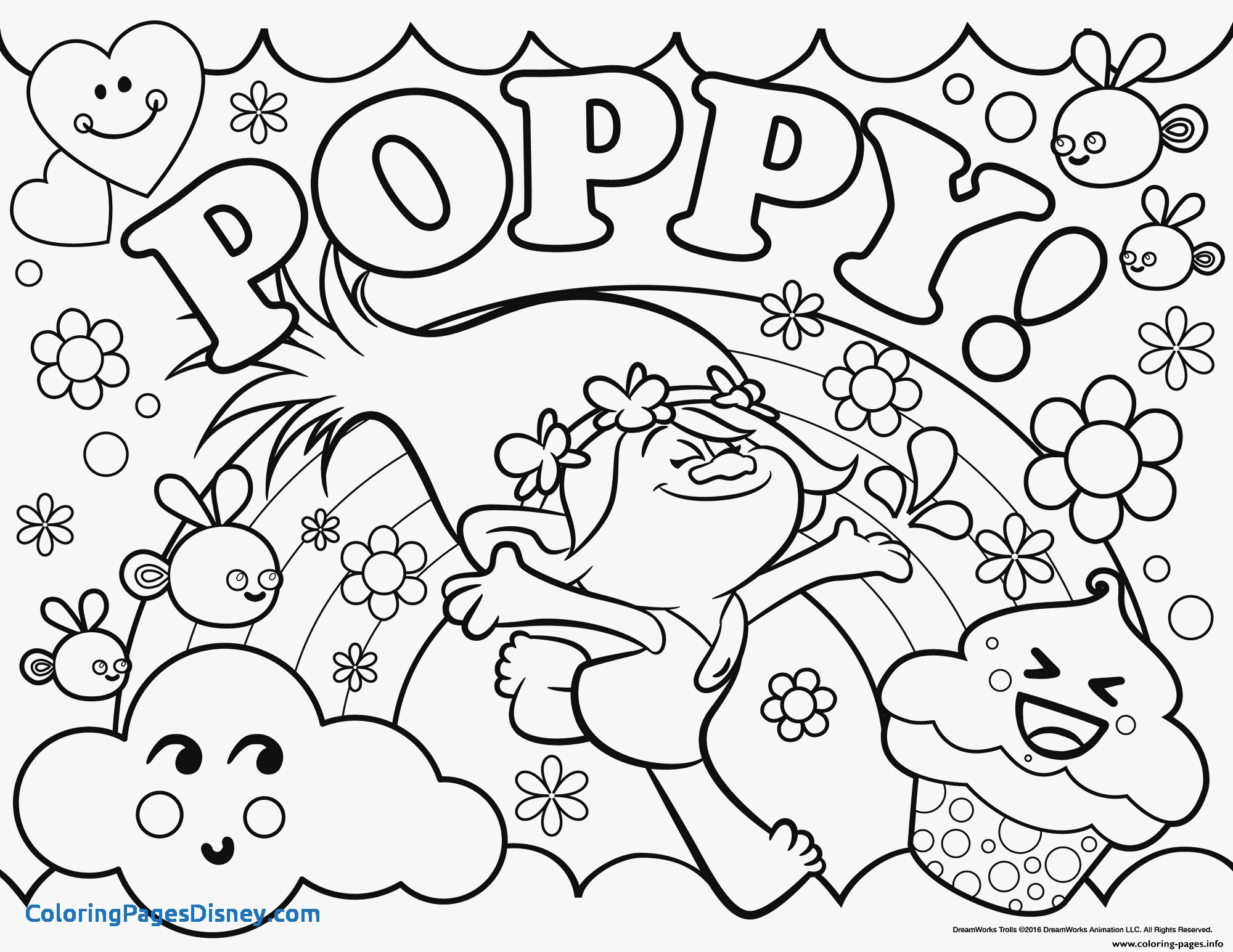 Coconut Coloring Pages Fresh Print Trolls Poppy Coloring Pages Color ...