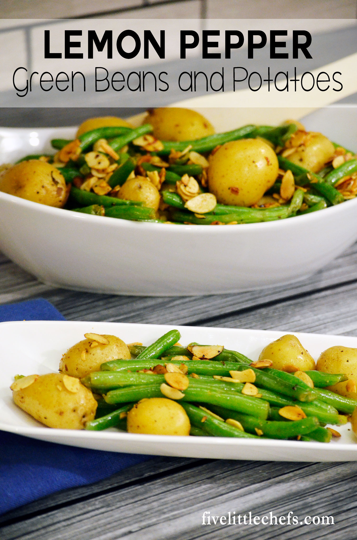 Lemon Pepper Green Beans and Potatoes | Five Little Chefs