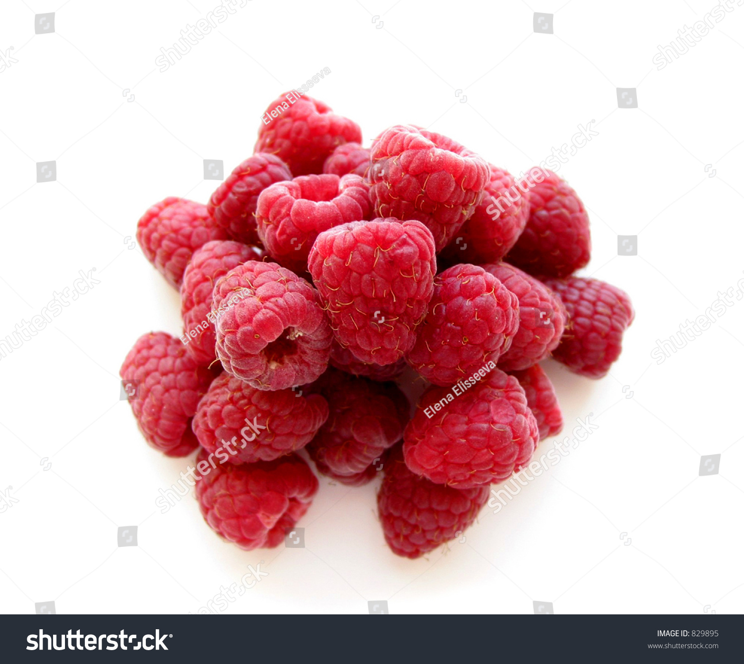 Fresh Red Raspberries Isolated On White Stock Photo 829895 ...