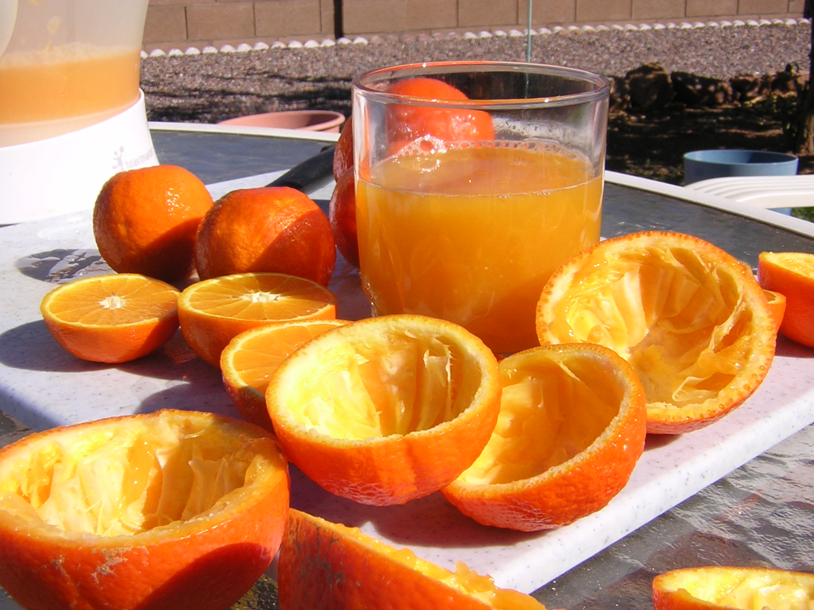 Fresh squeezed orange juice photo