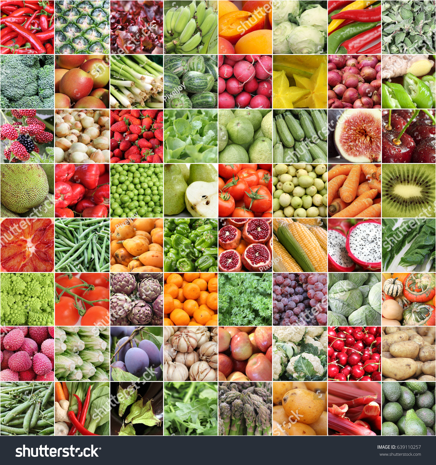 Fresh Fruits Vegetable Collage Stock Photo & Image (Royalty-Free ...
