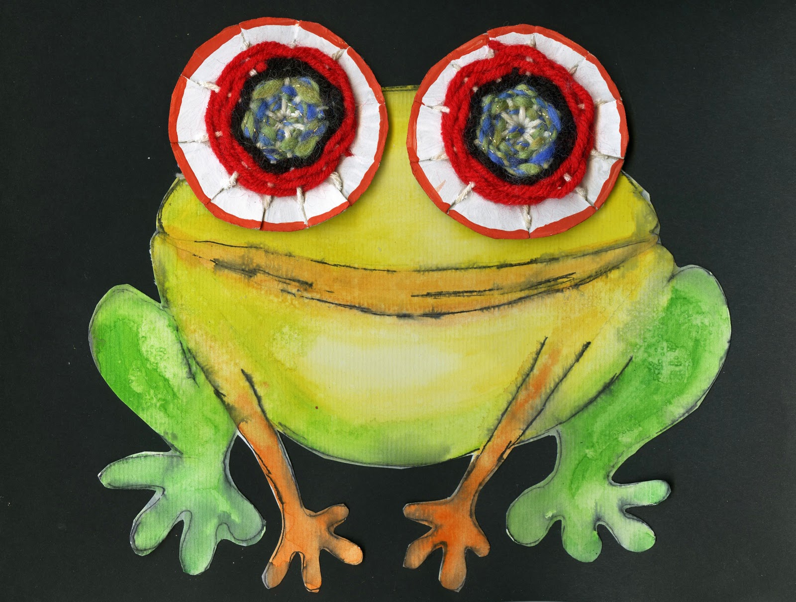 that artist woman: Woven Eyes - Frogs